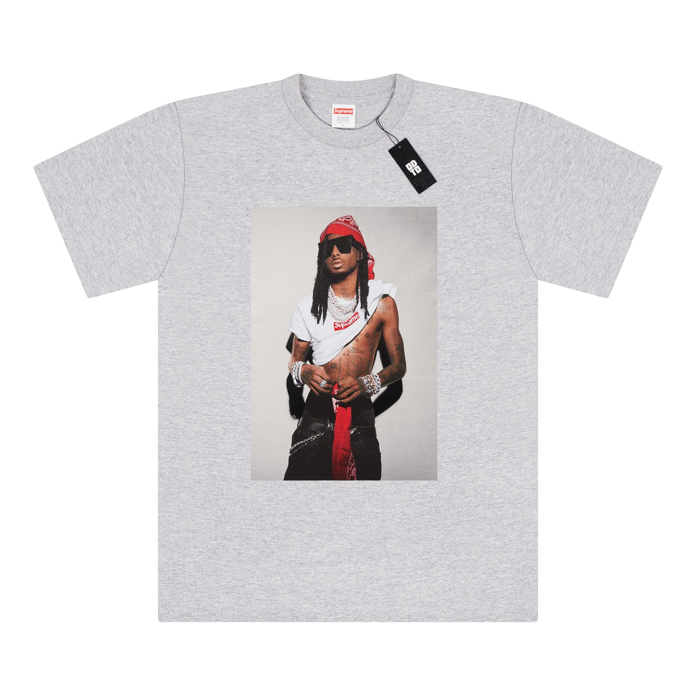 SUPREME PLAYBOI CARTI PHOTO TEE GREY
