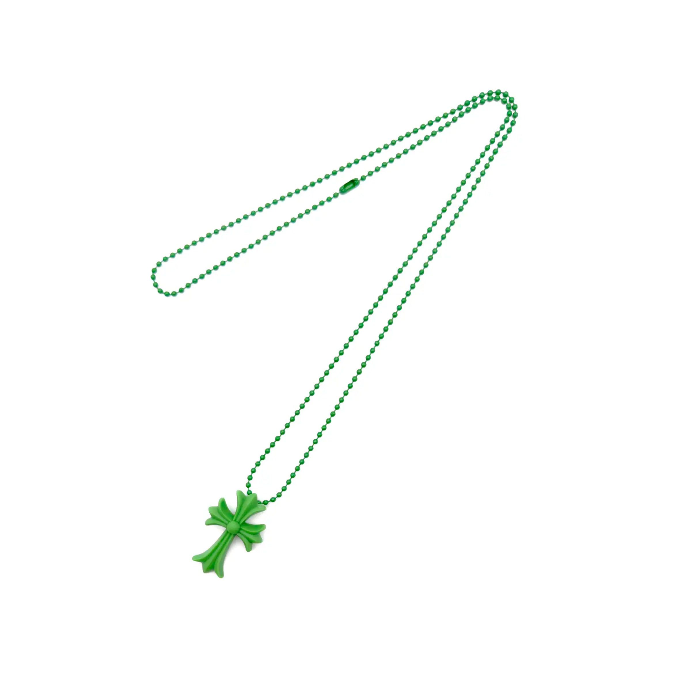 CHROME HEARTS SILICONE CROSS NECKLACE GREEN