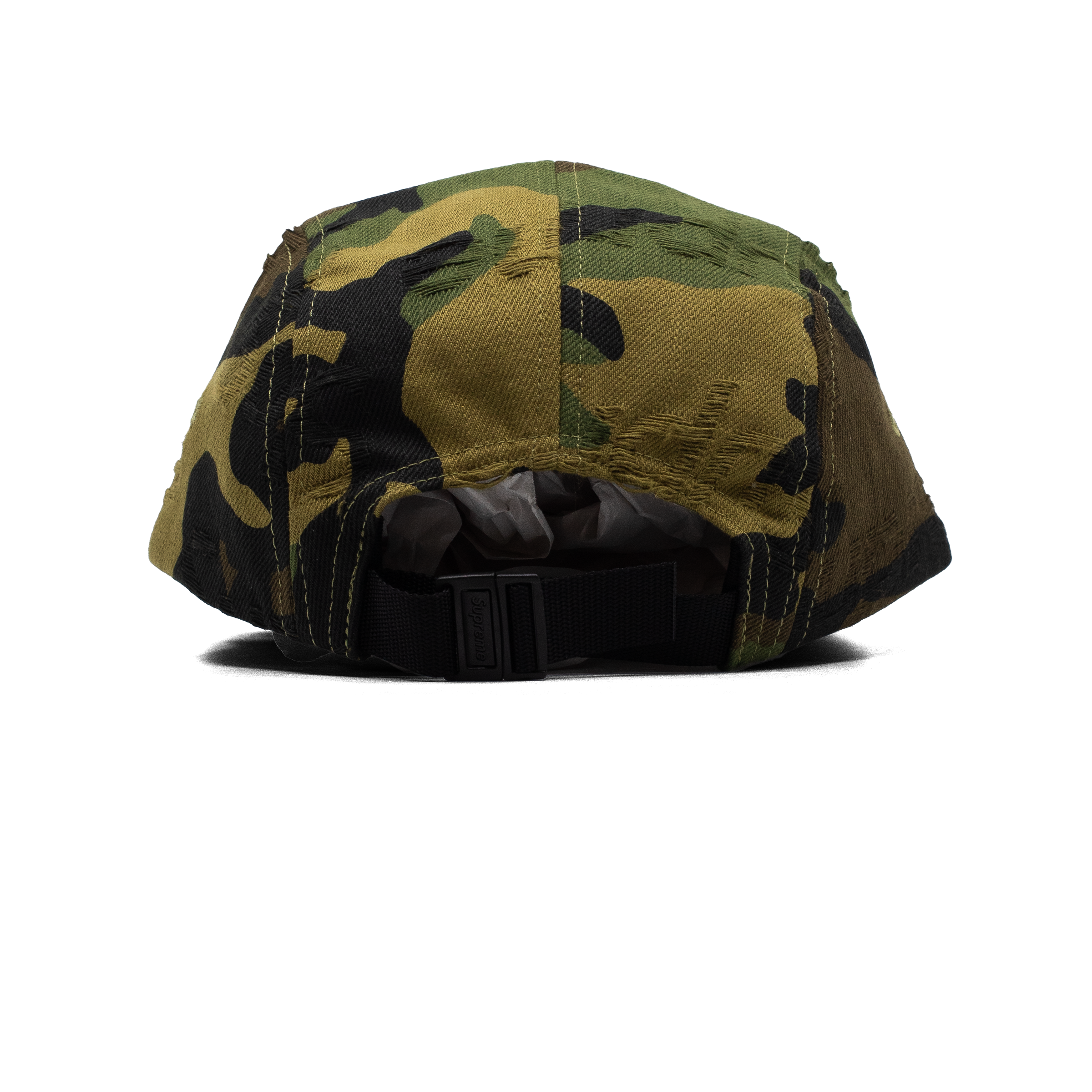 SUPREME JACQUARD LOGO DENIM CAMP CAP CAMO