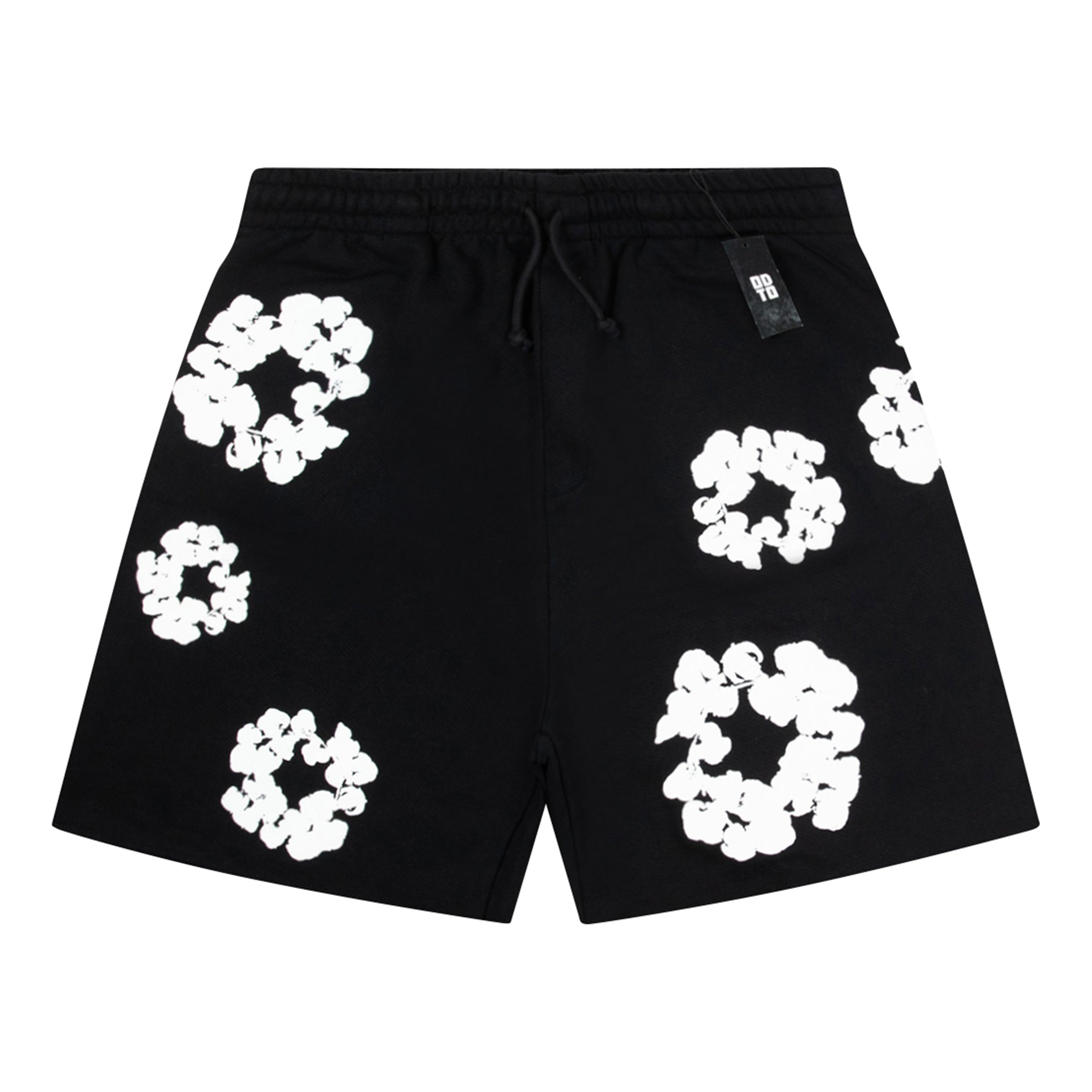 DENIM TEARS THE COTTON WREATH SHORTS BLACK