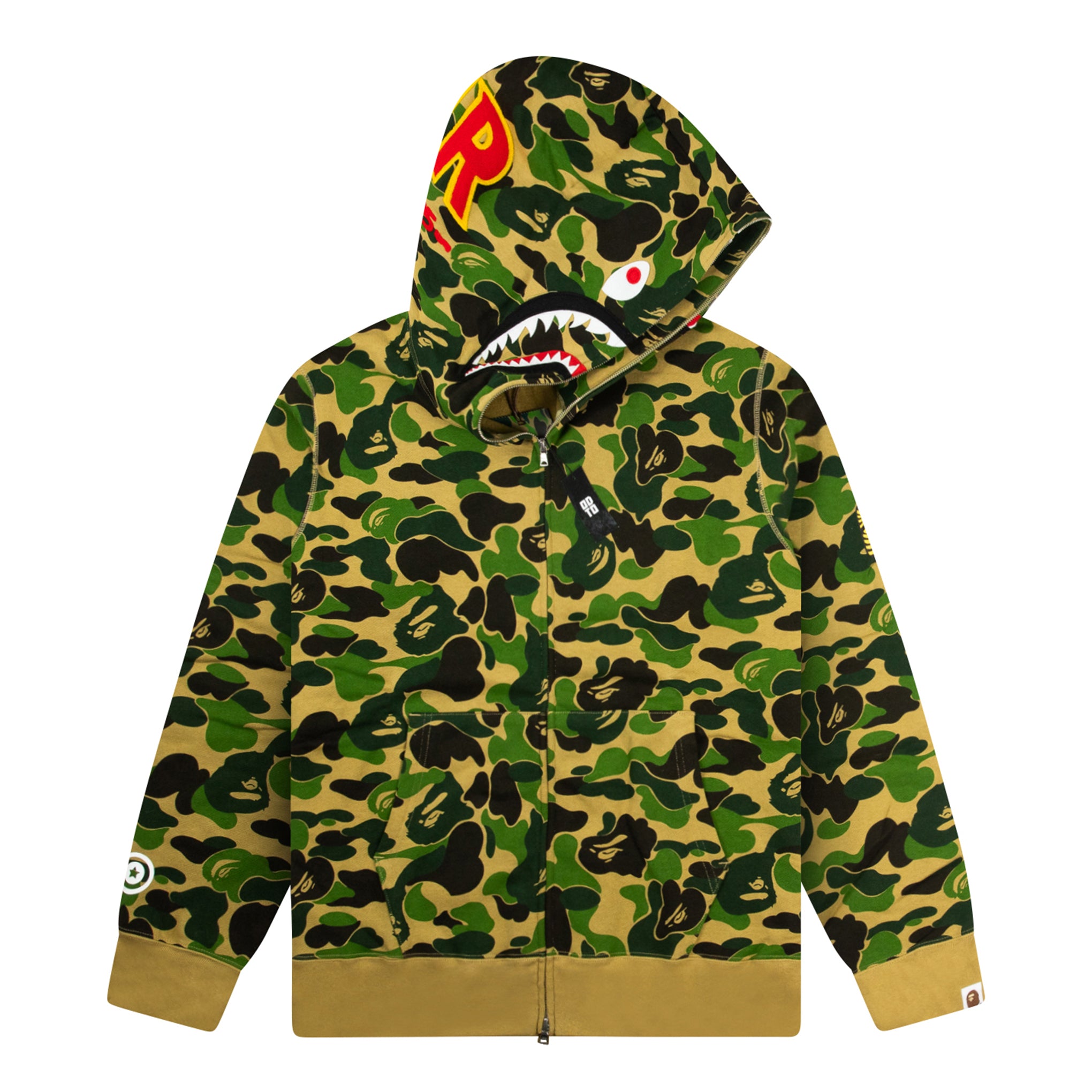 BAPE ABC CAMO SHARK FULL ZIP HOODIE GREEN