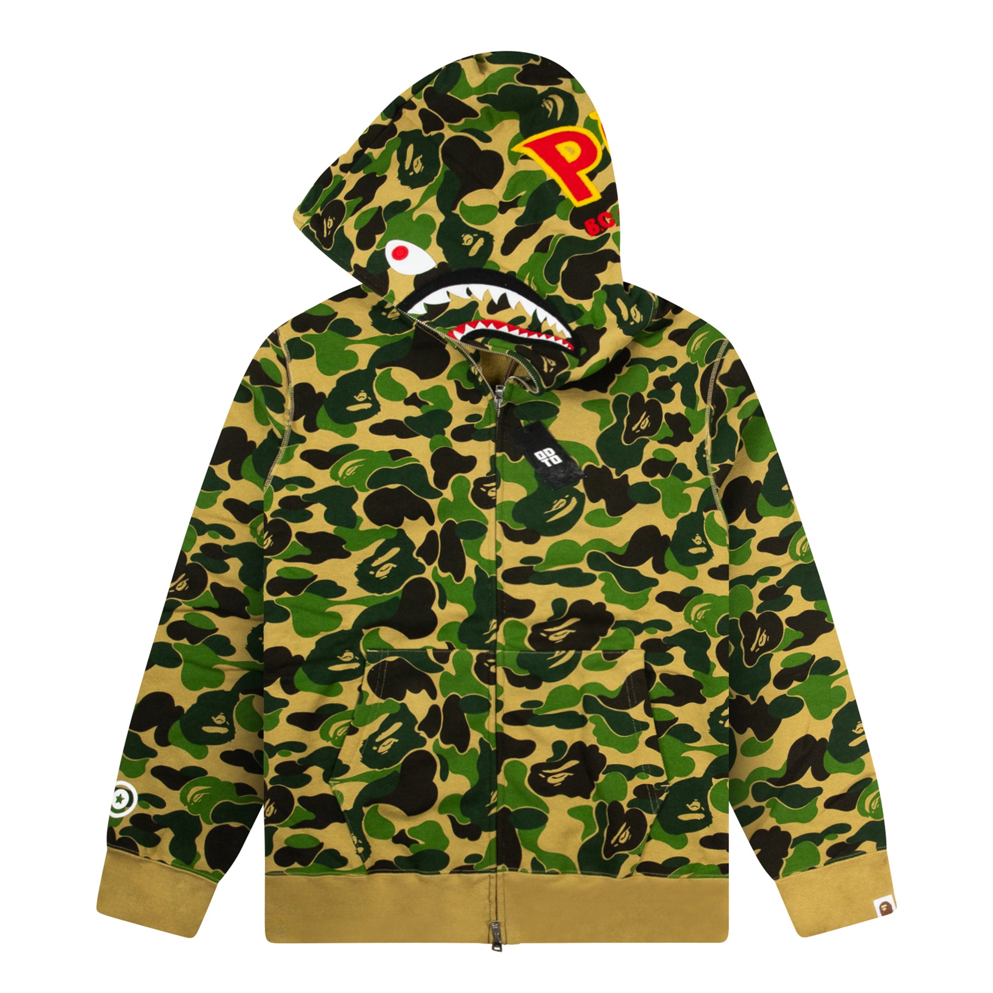 BAPE ABC CAMO SHARK FULL ZIP HOODIE GREEN