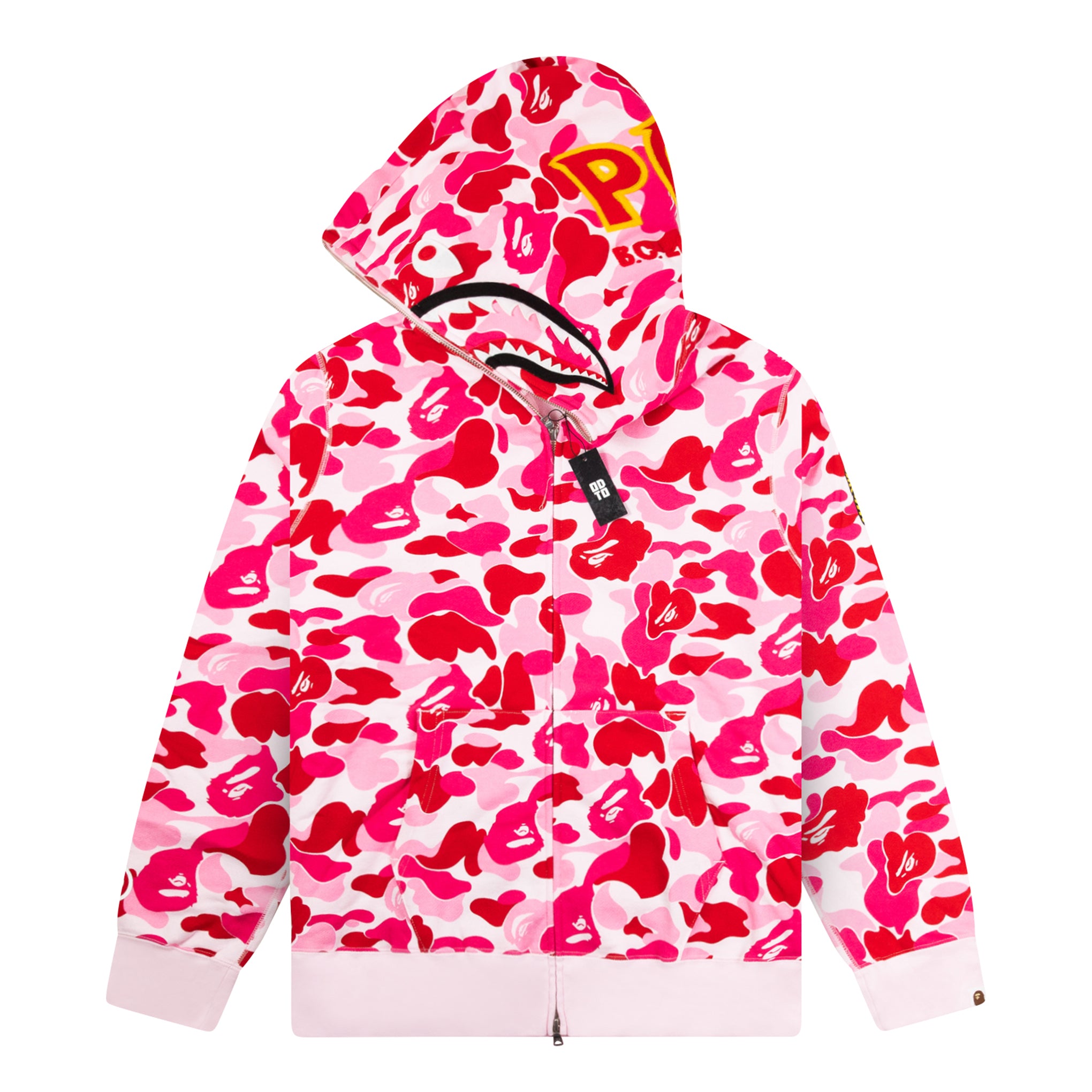 BAPE ABC CAMO SHARK FULL ZIP HOODIE PINK