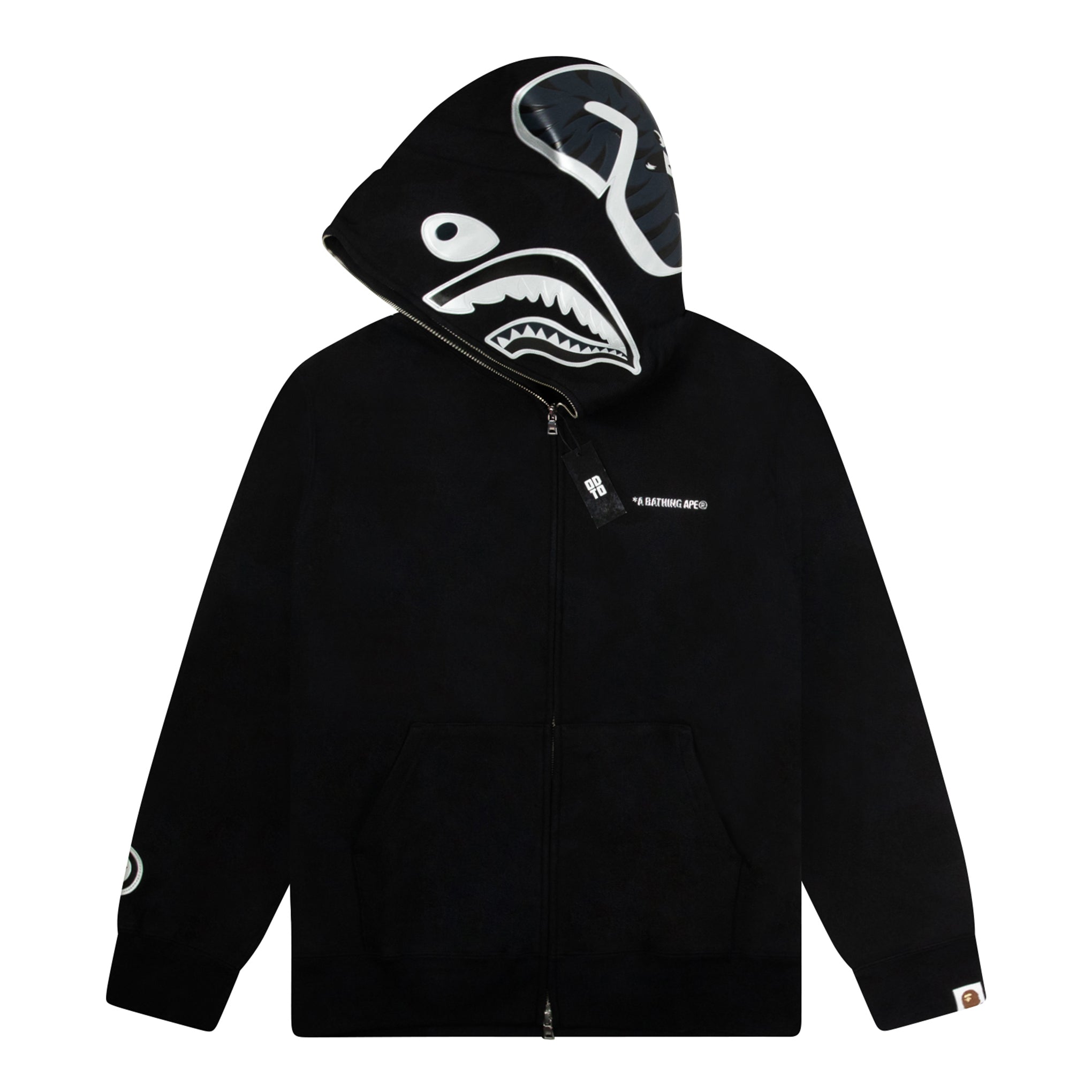 BAPE SILVER SHARK FULL ZIP HOODIE BLACK