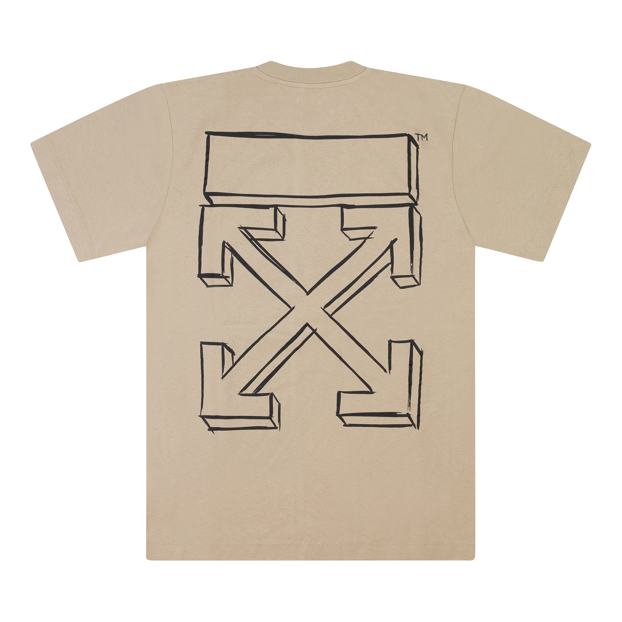 OFF-WHITE OUTLINED ARROW TEE TAN