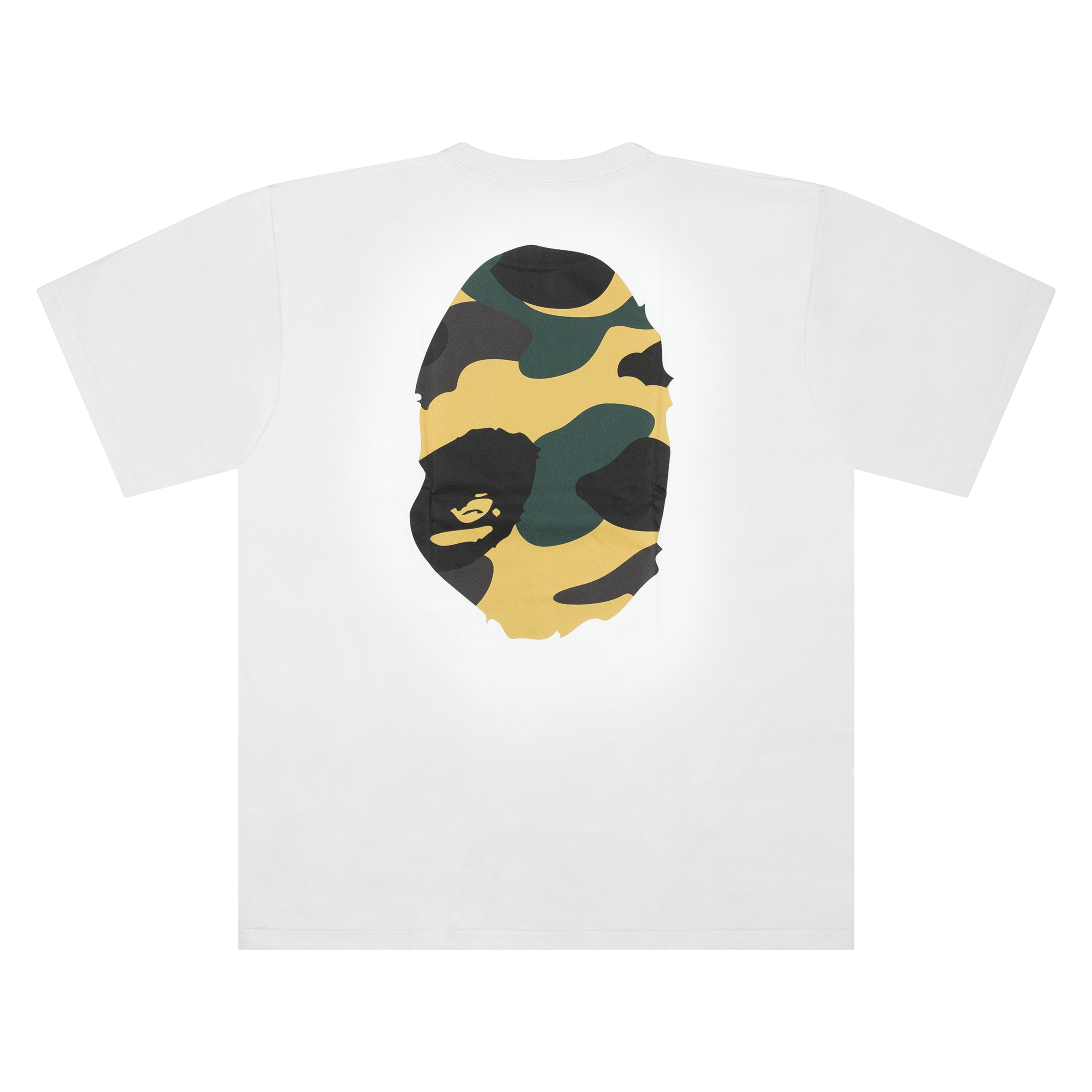 BAPE 1ST CAMO BIG APE HEAD TEE WHITE/YELLOW