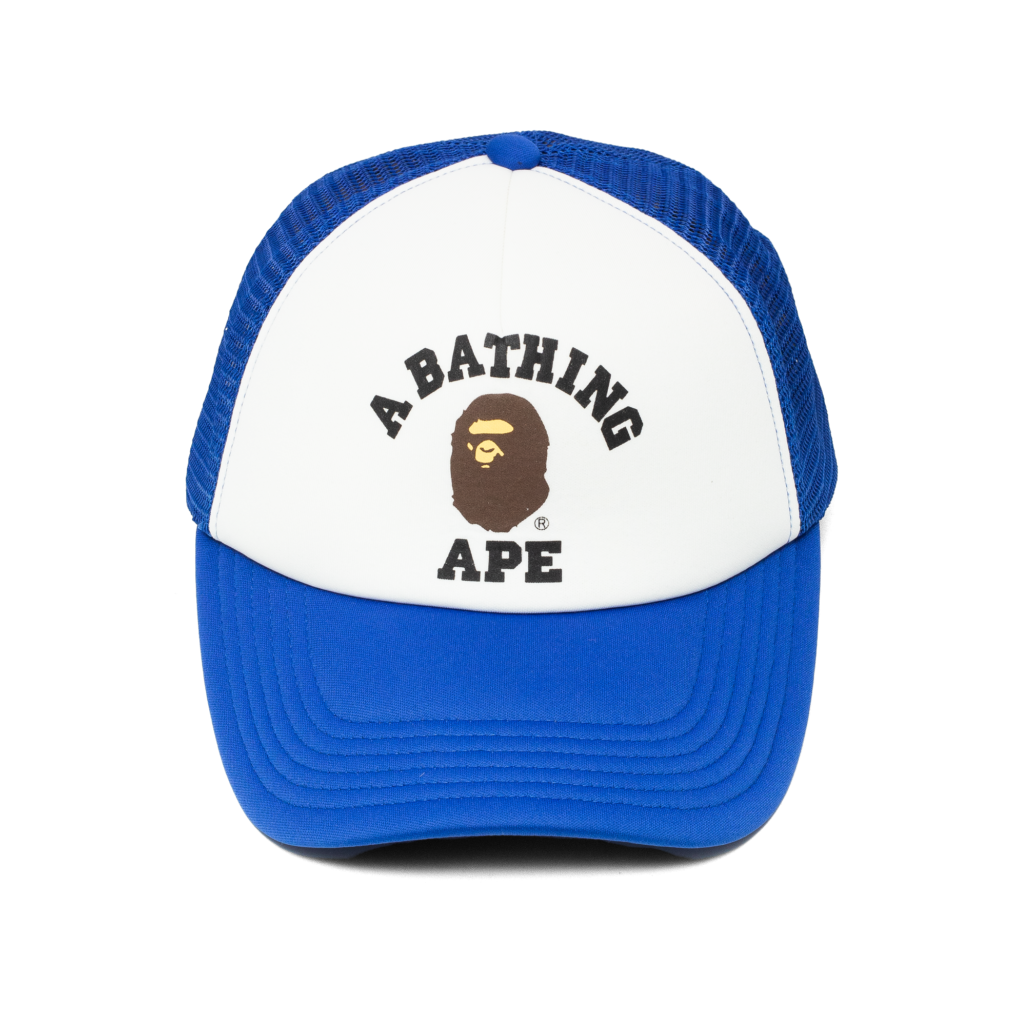 BAPE COLLEGE MESH TRUCKER BLUE