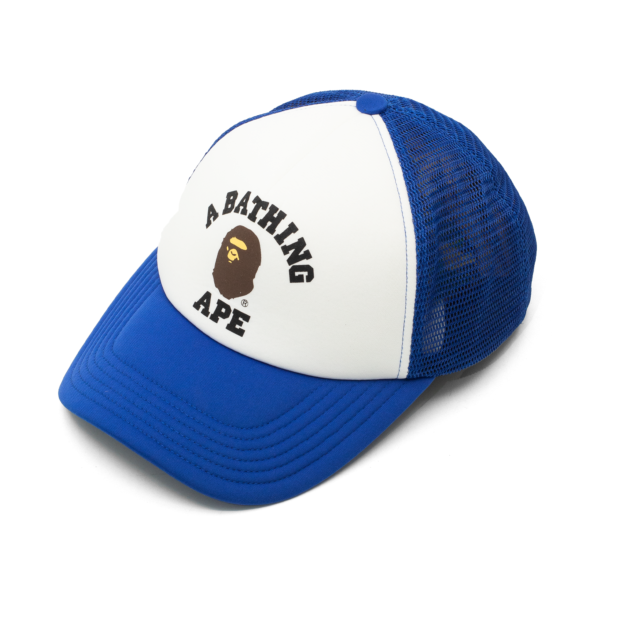 BAPE COLLEGE MESH TRUCKER BLUE