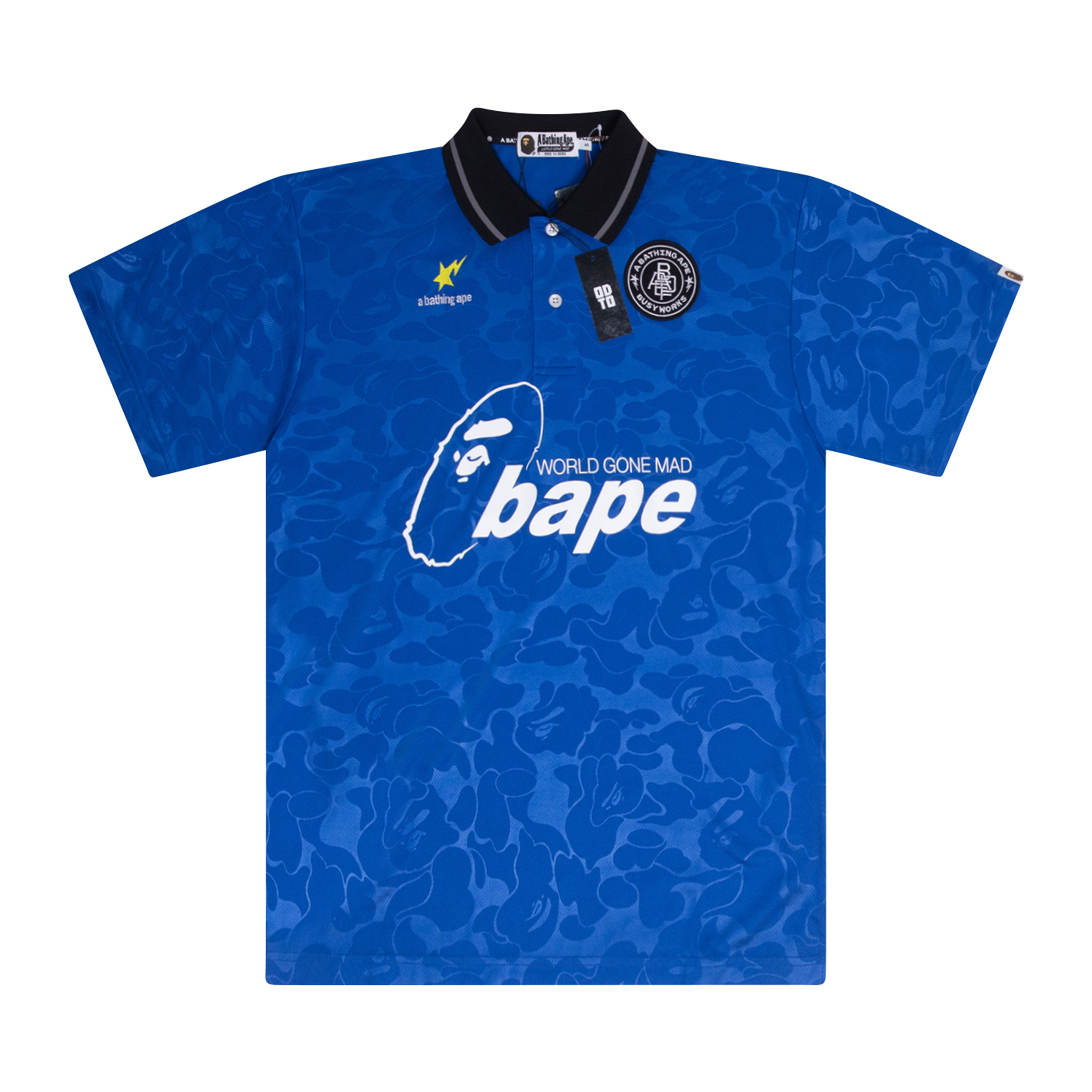 BAPE SOCCER GAME RELAXED FIT POLO BLUE
