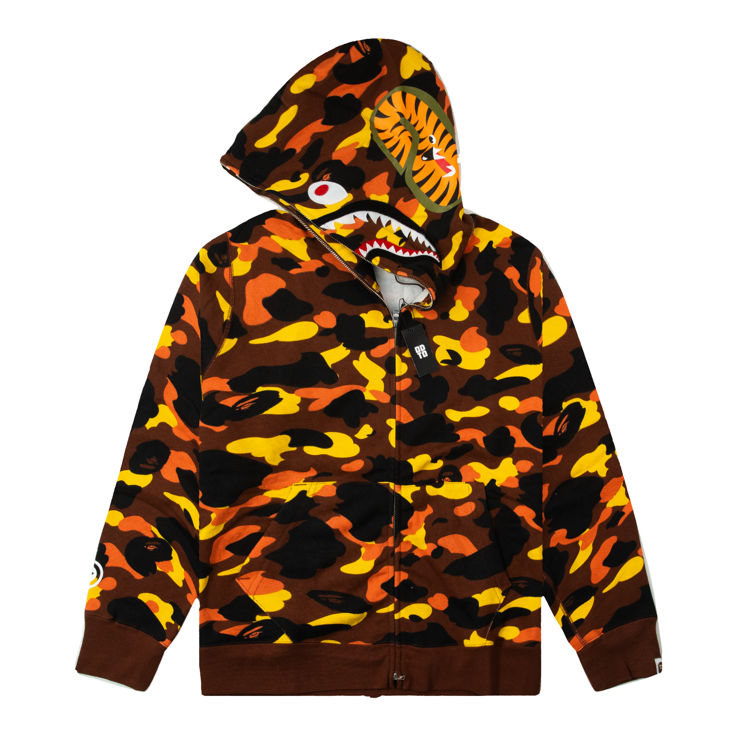 BAPE COLOUR CAMO SHARK FULL ZIP HOODIE ORANGE