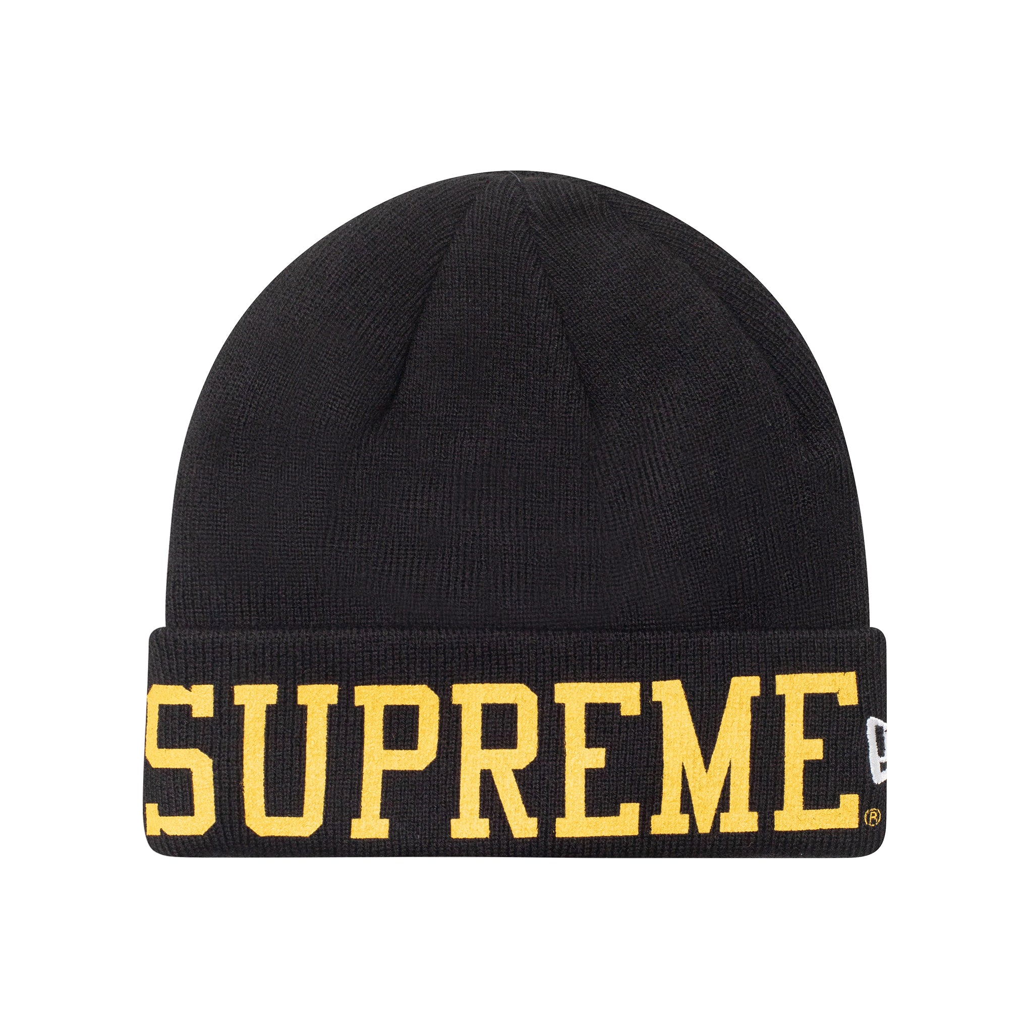 SUPREME NEW ERA VARSITY PRINTED BEANIE BLACK