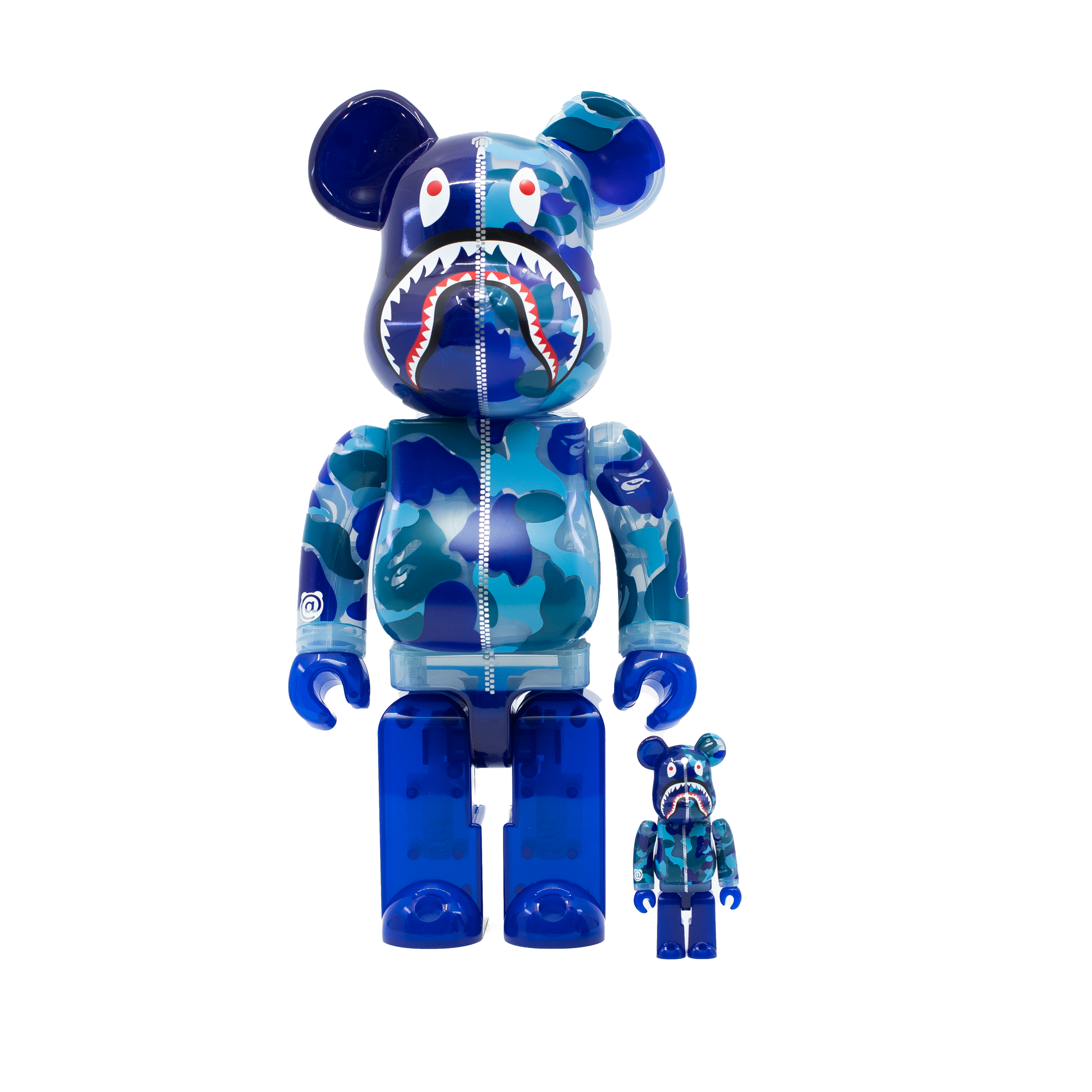 BEARBRICK BAPE ABC CAMO SHARK 100% & 400% SET BLUE