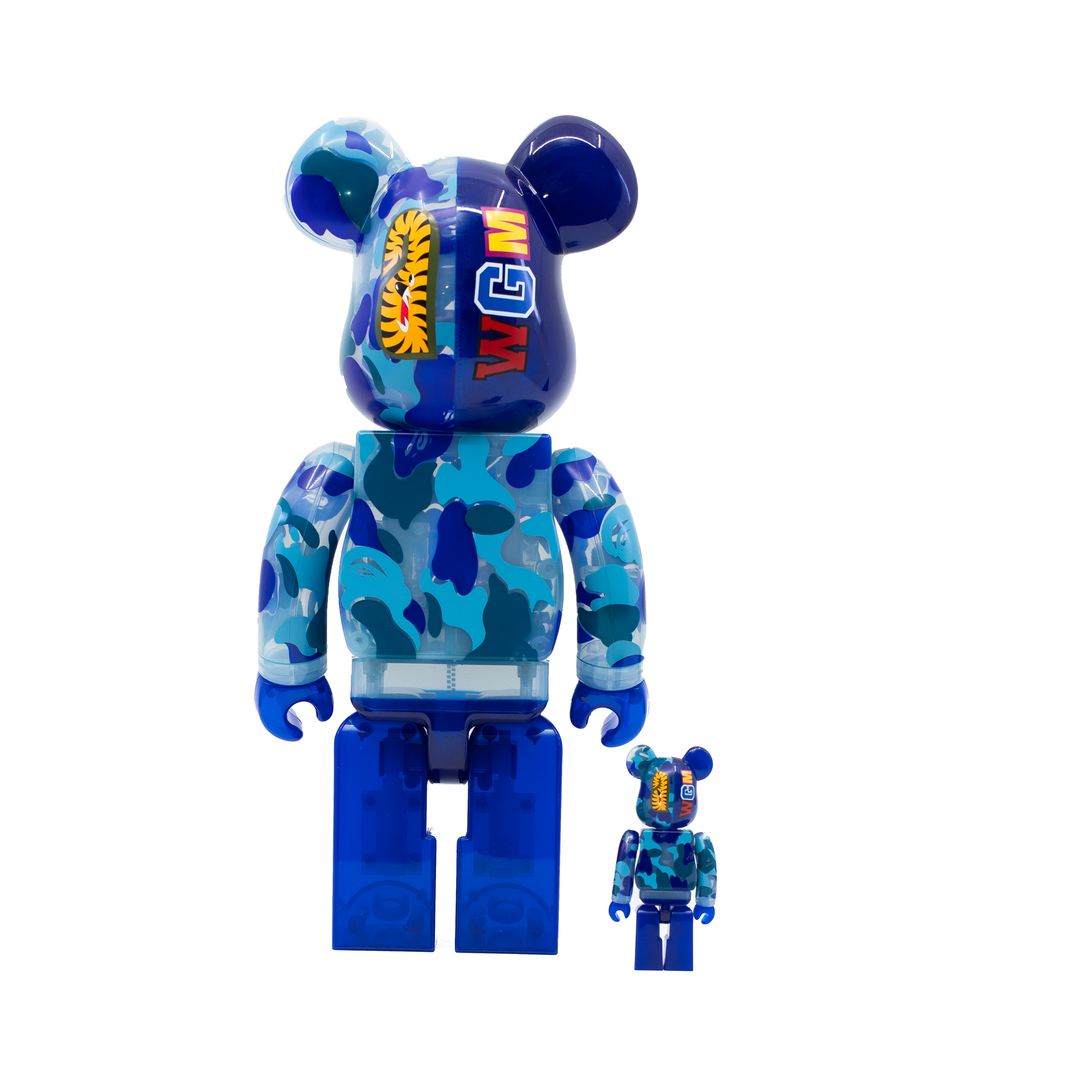 BEARBRICK BAPE ABC CAMO SHARK 100% & 400% SET BLUE