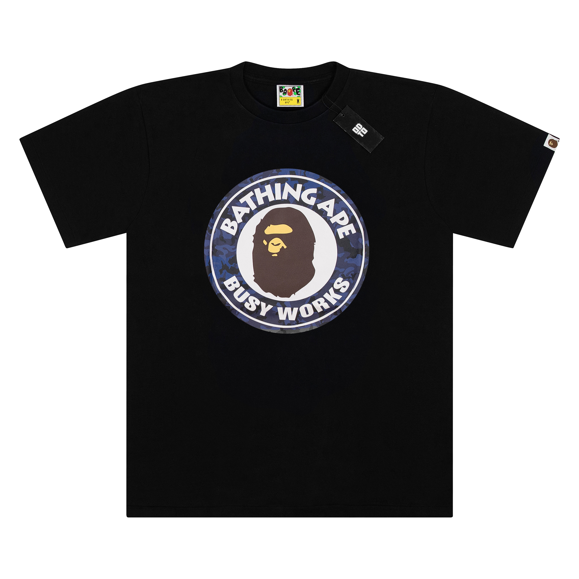 BAPE SAND CAMO BUSY WORKS TEE BLACK/BLUE