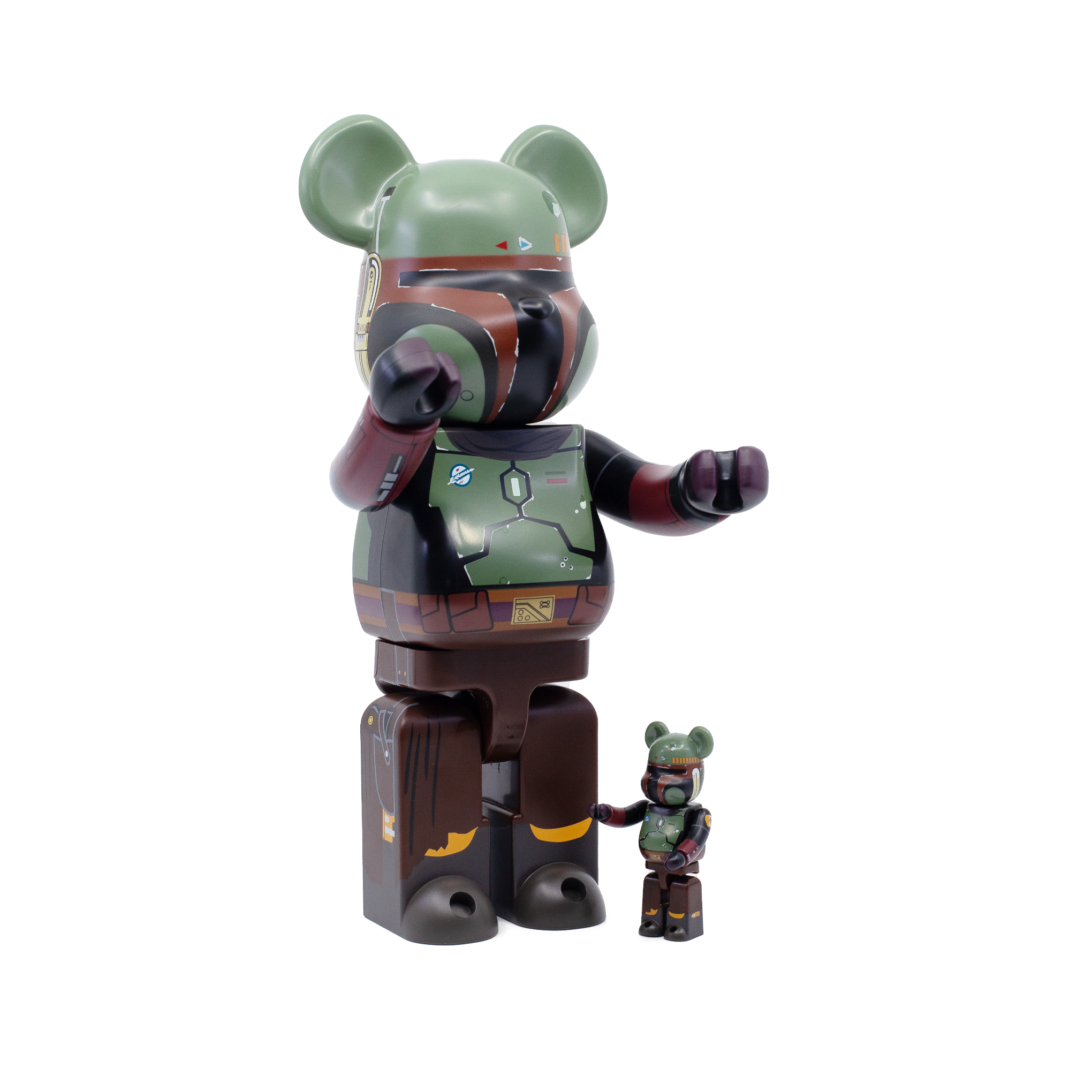 BEARBRICK STAR WARS BOBA FETT RECOVERED ARMOUR 100% & 400% SET