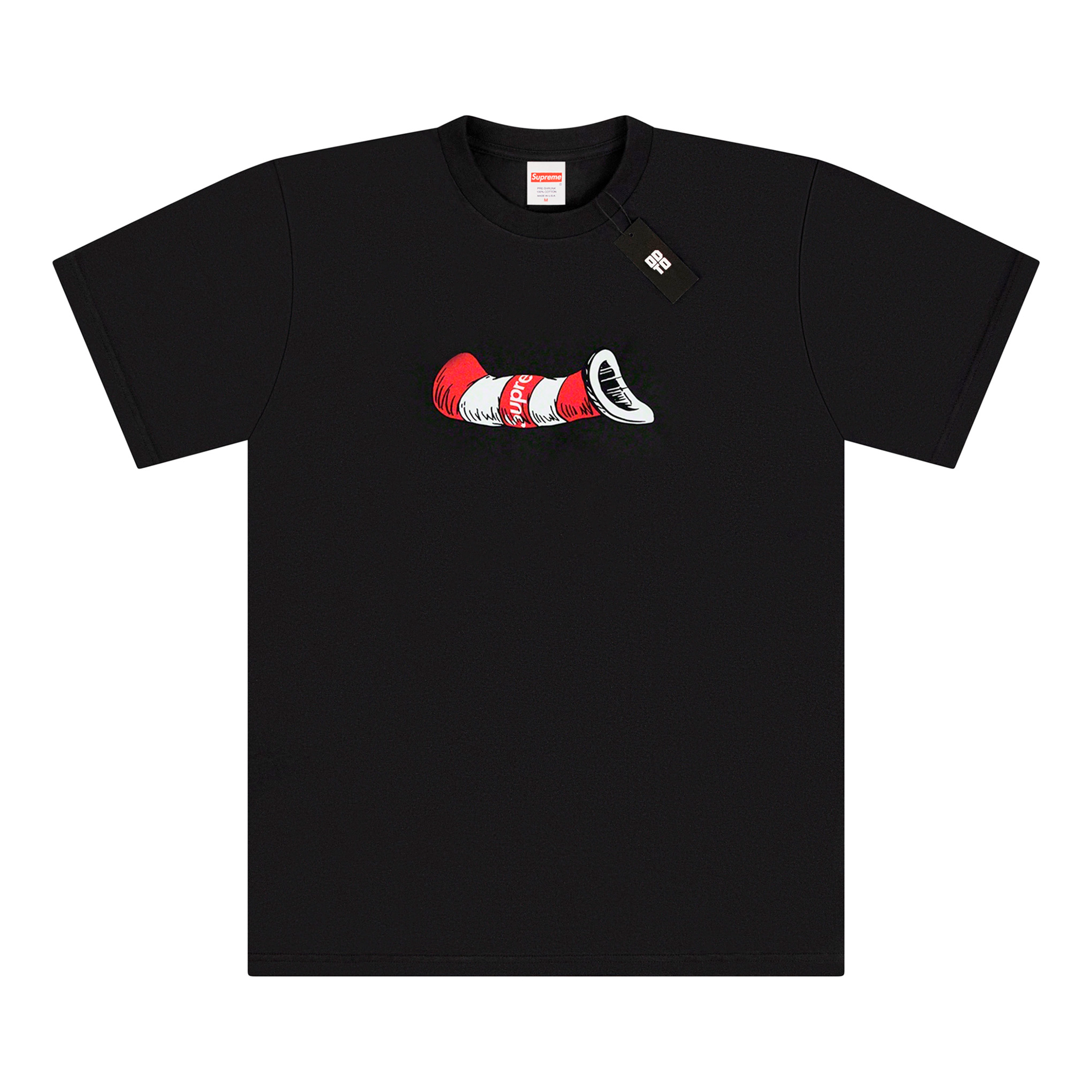 SUPREME CAT IN THE HAT TEE BLACK