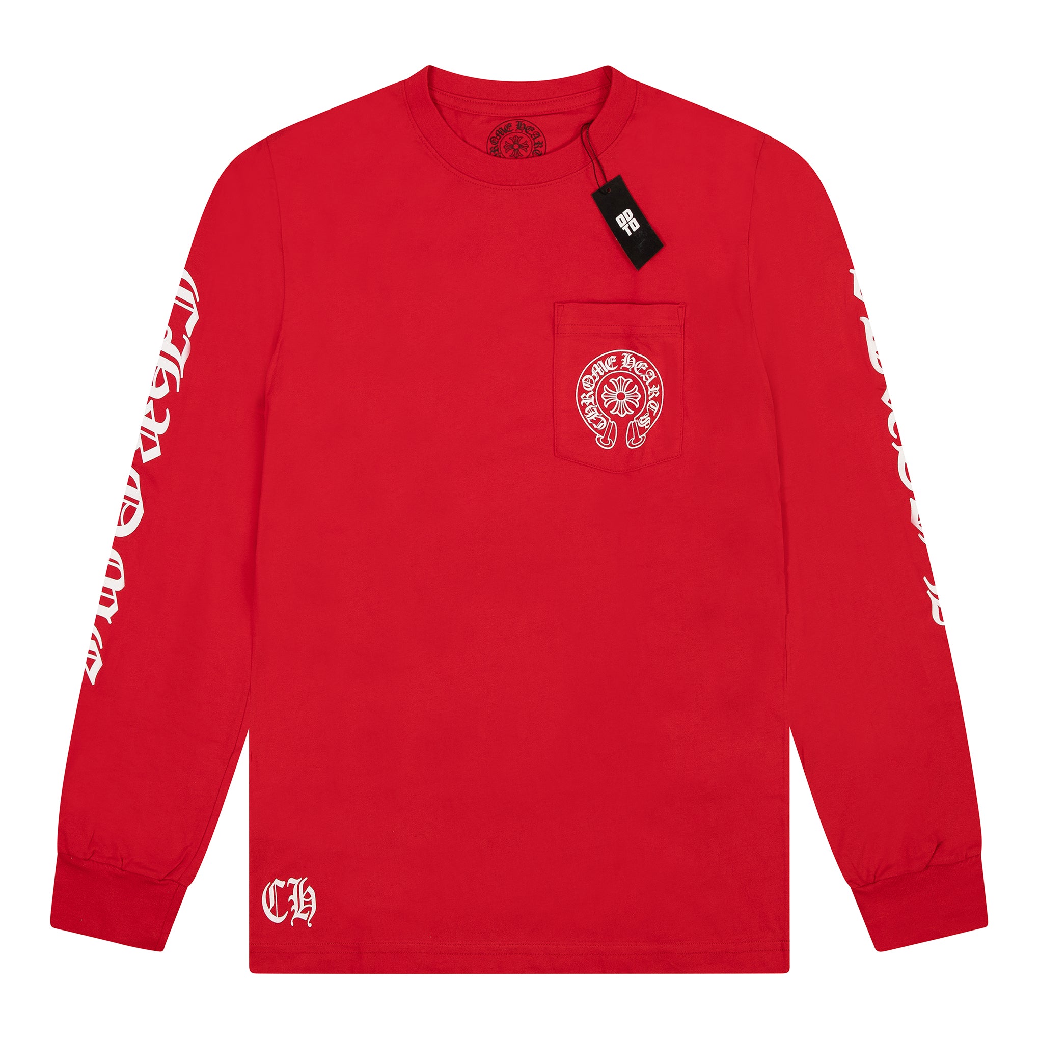 CHROME HEARTS SCROLL LOGO L/S TEE RED