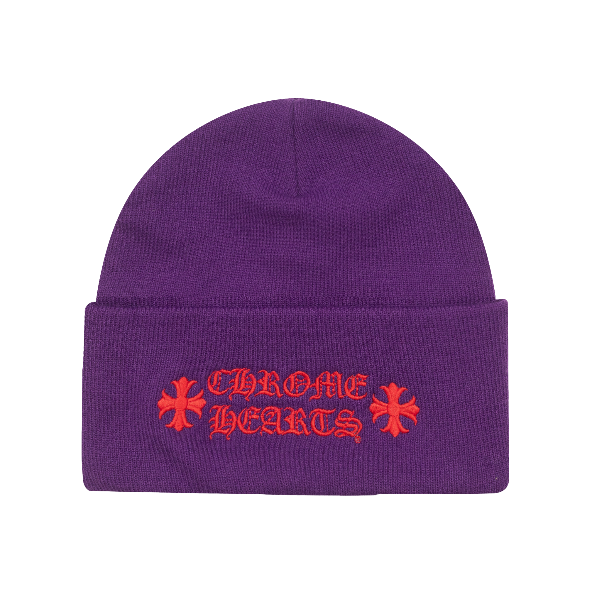 CHROME HEARTS LOGO BEANIE PURPLE