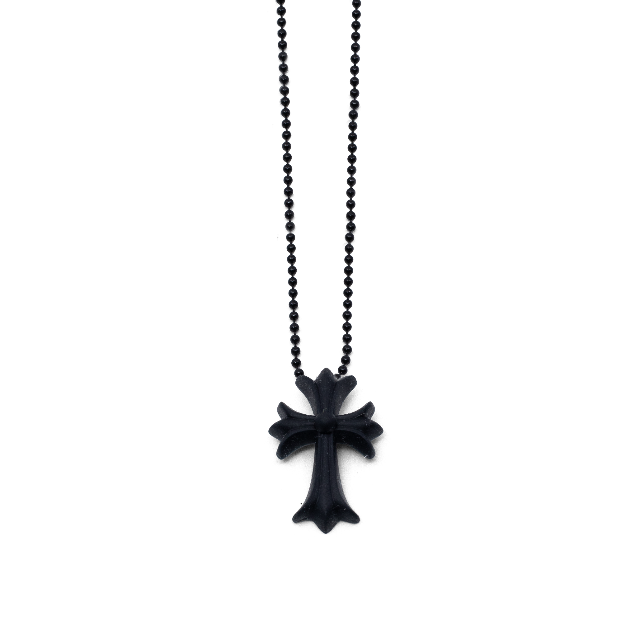 CHROME HEARTS SILICONE CROSS NECKLACE BLACK