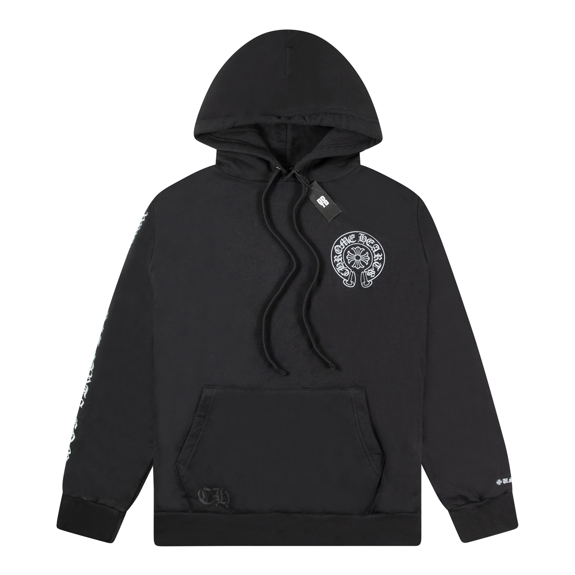 CHROME HEARTS ONLINE EXCLUSIVE GLITTER HORSESHOE HOODIE BLACK