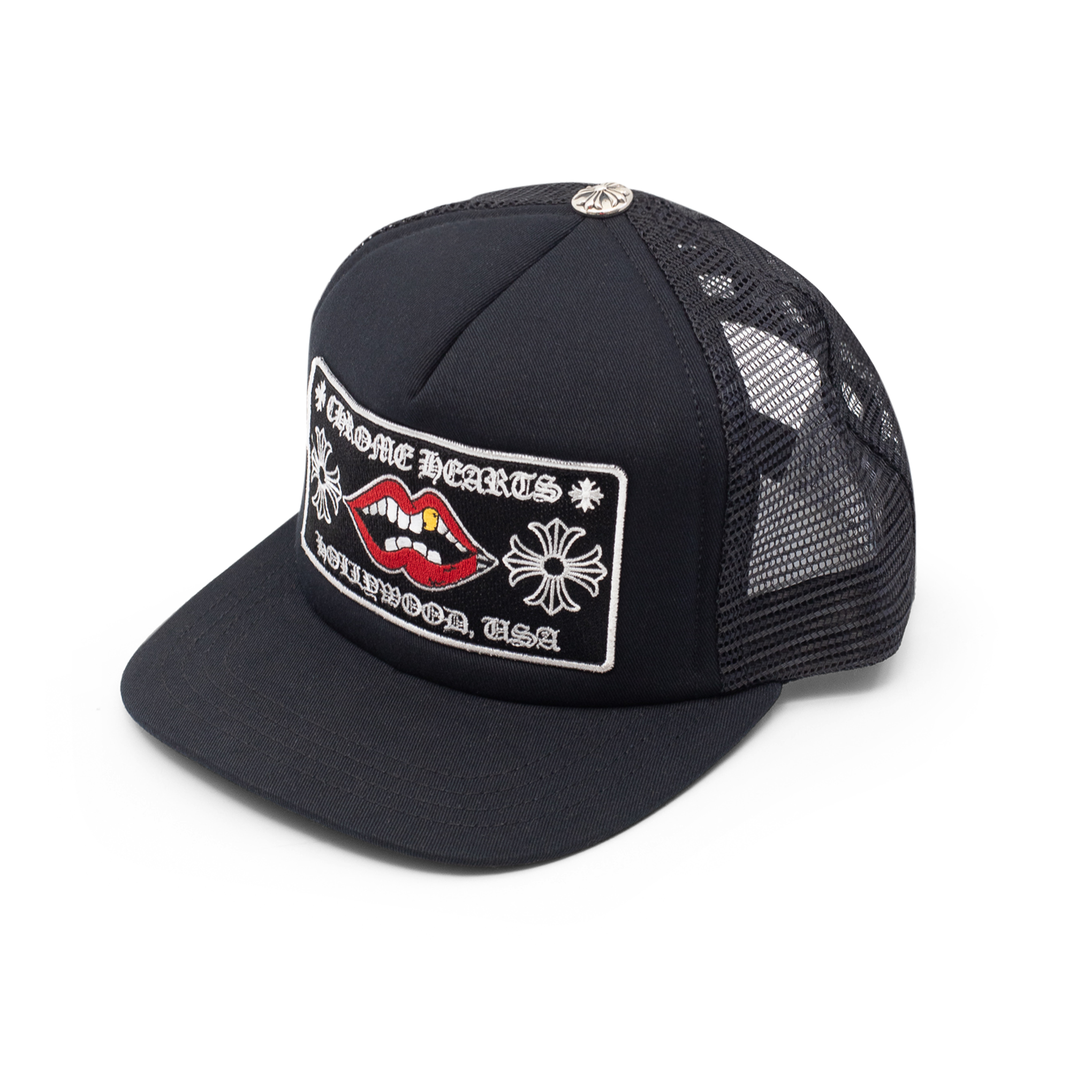 CHROME HEARTS MATTY BOY CHOMPER HOLLYWOOD TRUCKER HAT BLACK