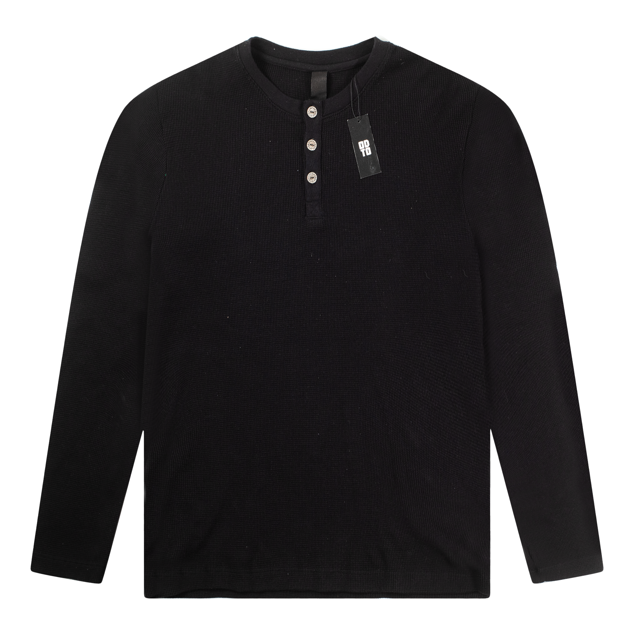 CHROME HEARTS HENLEY THERMAL LONG SLEEVE BLACK