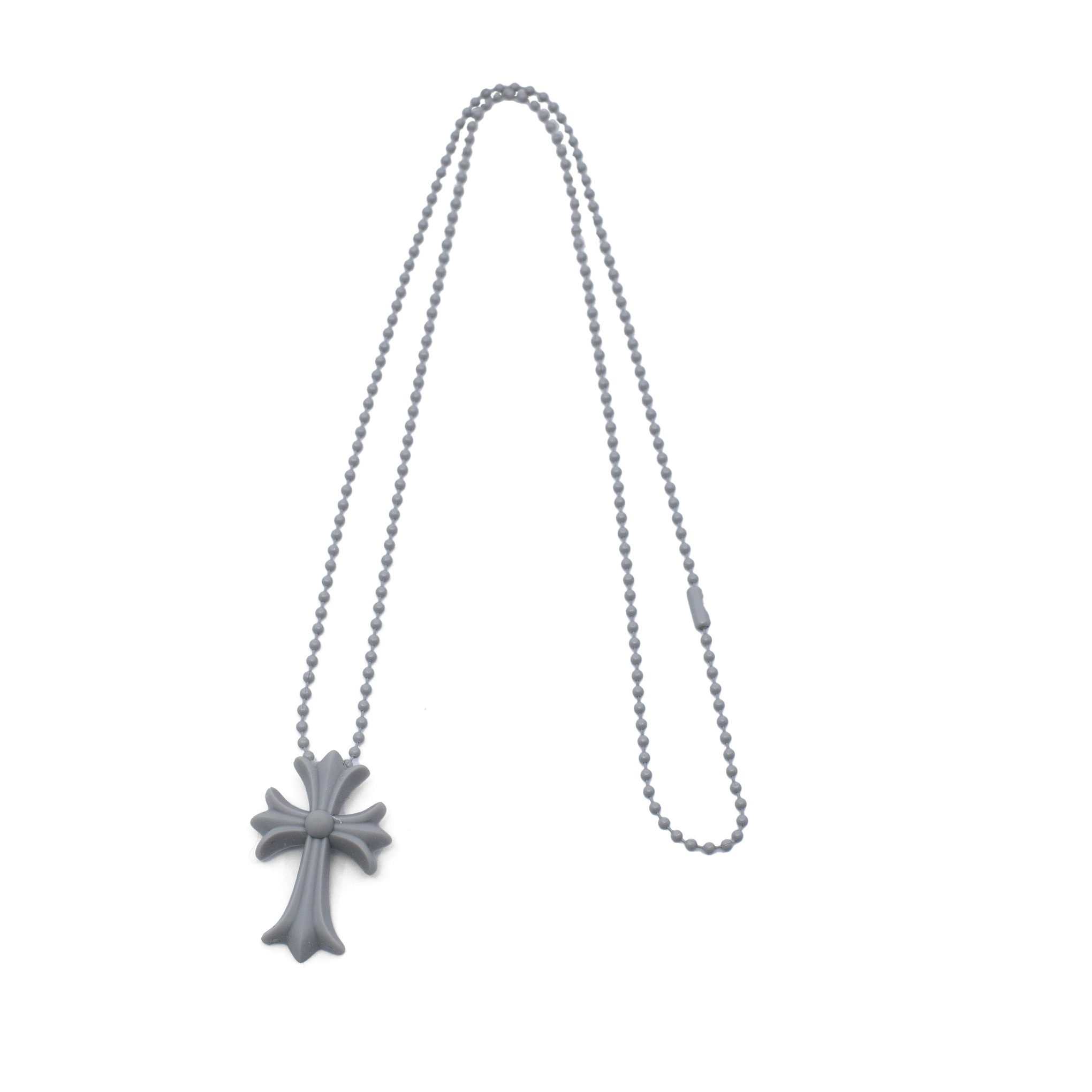 CHROME HEARTS SILICONE CROSS NECKLACE GREY