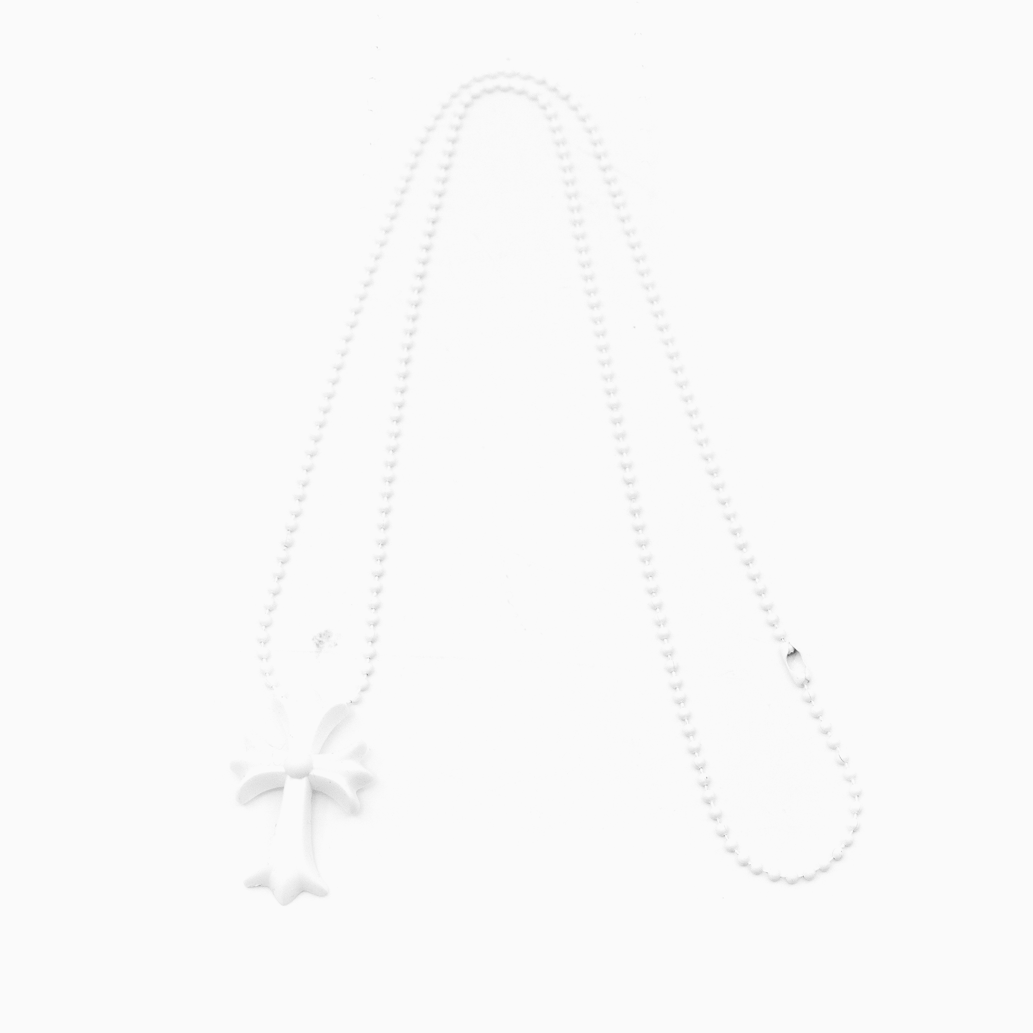 CHROME HEARTS SILICONE CROSS NECKLACE WHITE