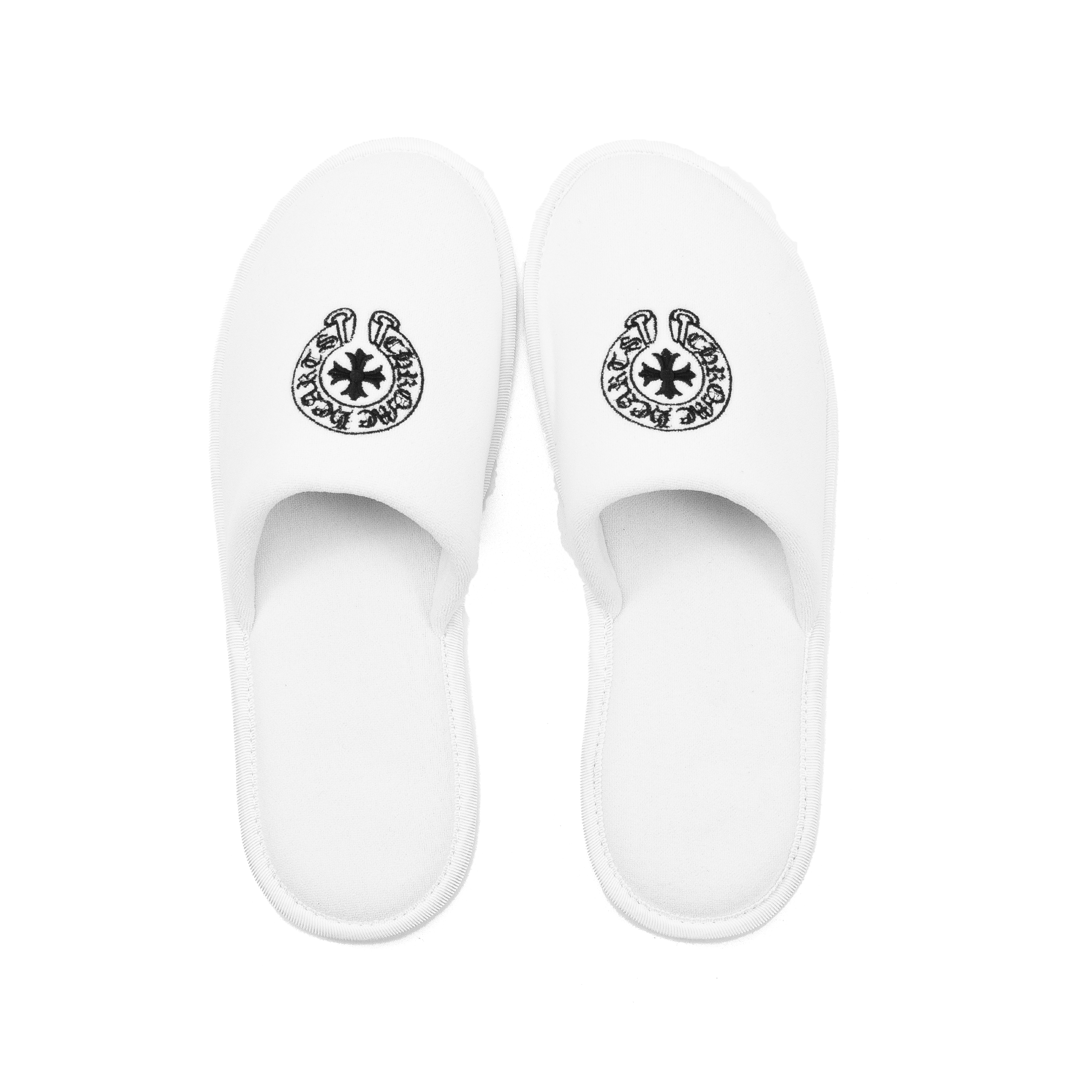 CHROME HEARTS HORSESHOE SLIPPERS WHITE