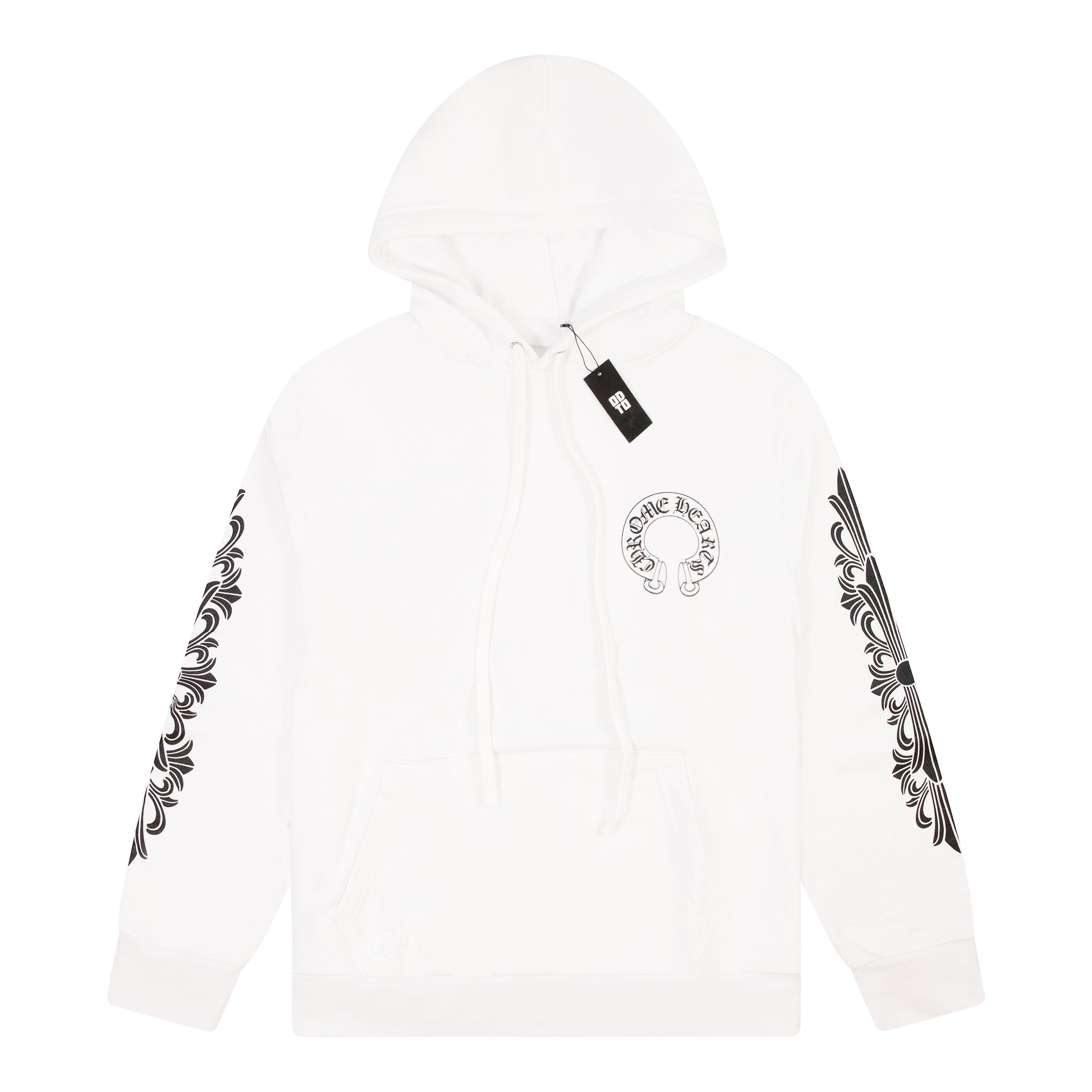 CHROME HEARTS HORSESHOE FLORAL HOODIE WHITE