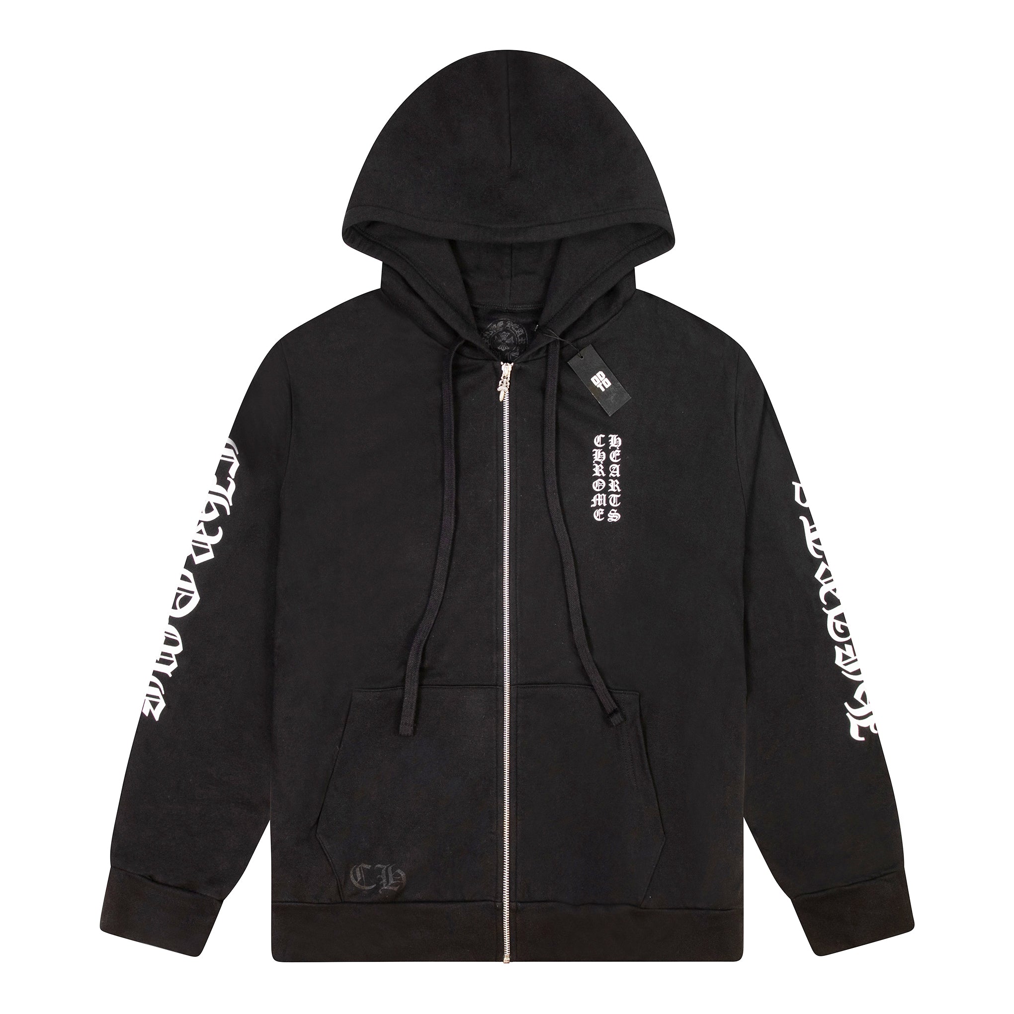 CHROME HEARTS LOGO ZIP UP HOODIE BLACK – ODTO