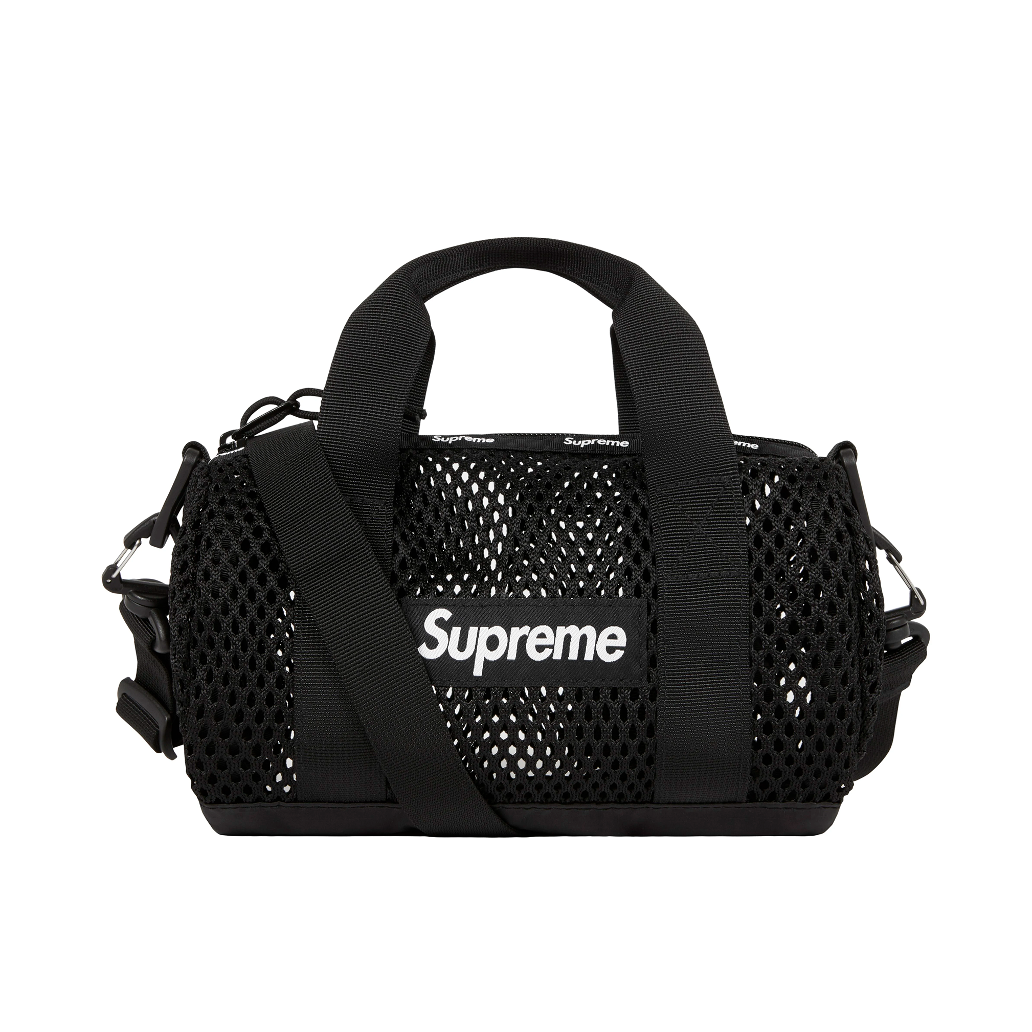 SUPREME SMALL MESH DUFFLE BAG BLACK