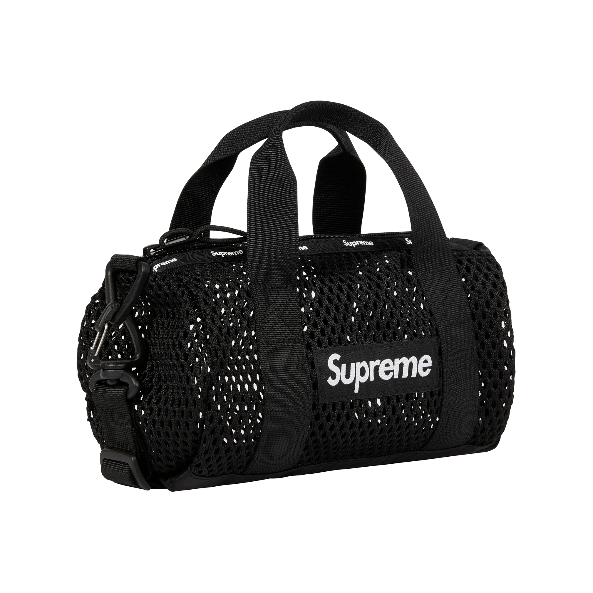 SUPREME SMALL MESH DUFFLE BAG BLACK