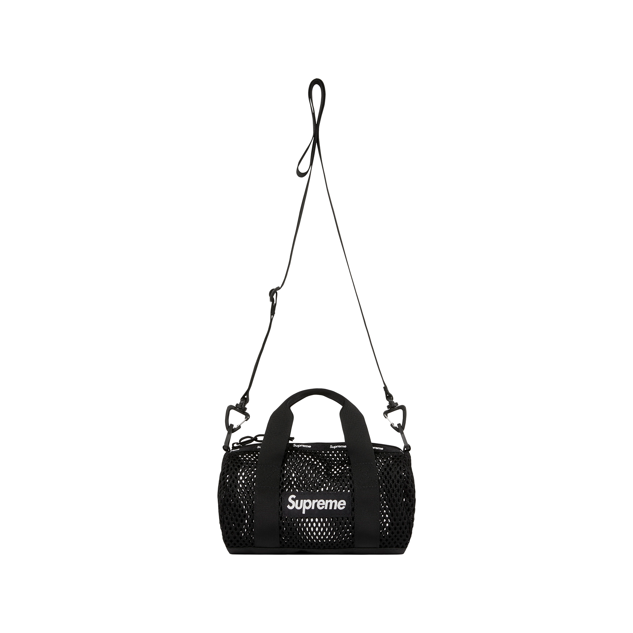 SUPREME SMALL MESH DUFFLE BAG BLACK