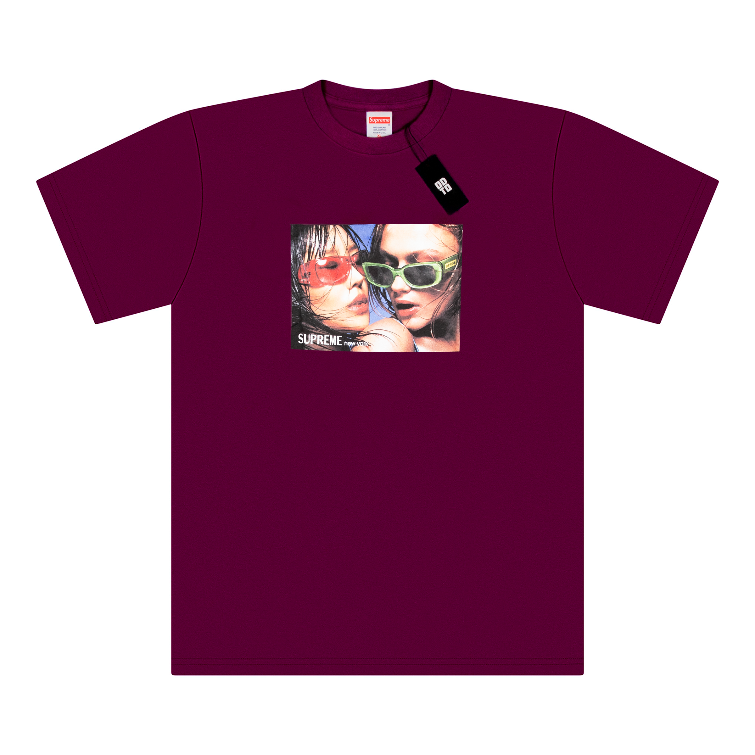 SUPREME EYEWEAR TEE BURGUNDY