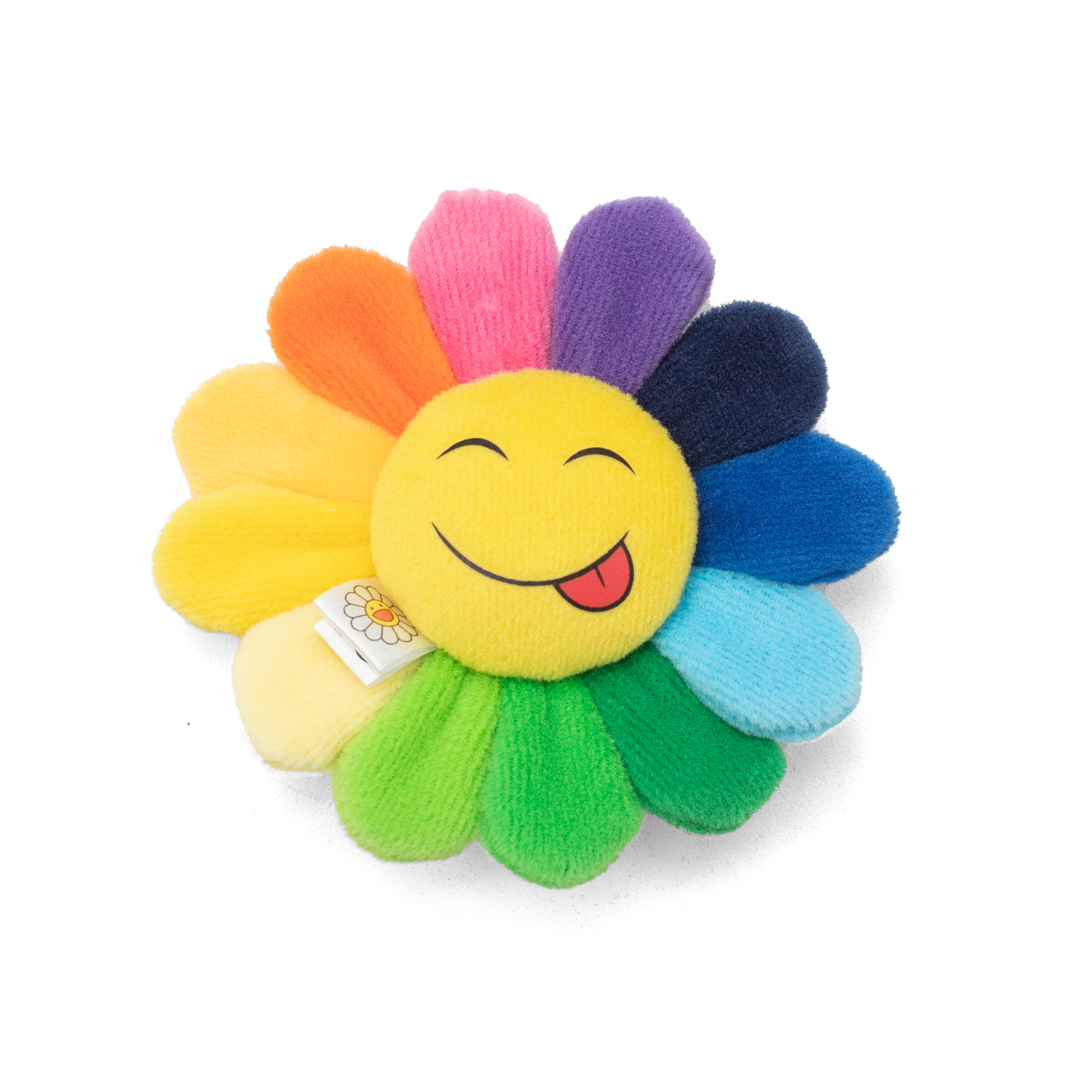 TAKASHI MURAKAMI DOUBLE SIDED FLOWER PLUSH KEYCHAIN RAINBOW/YELLOW