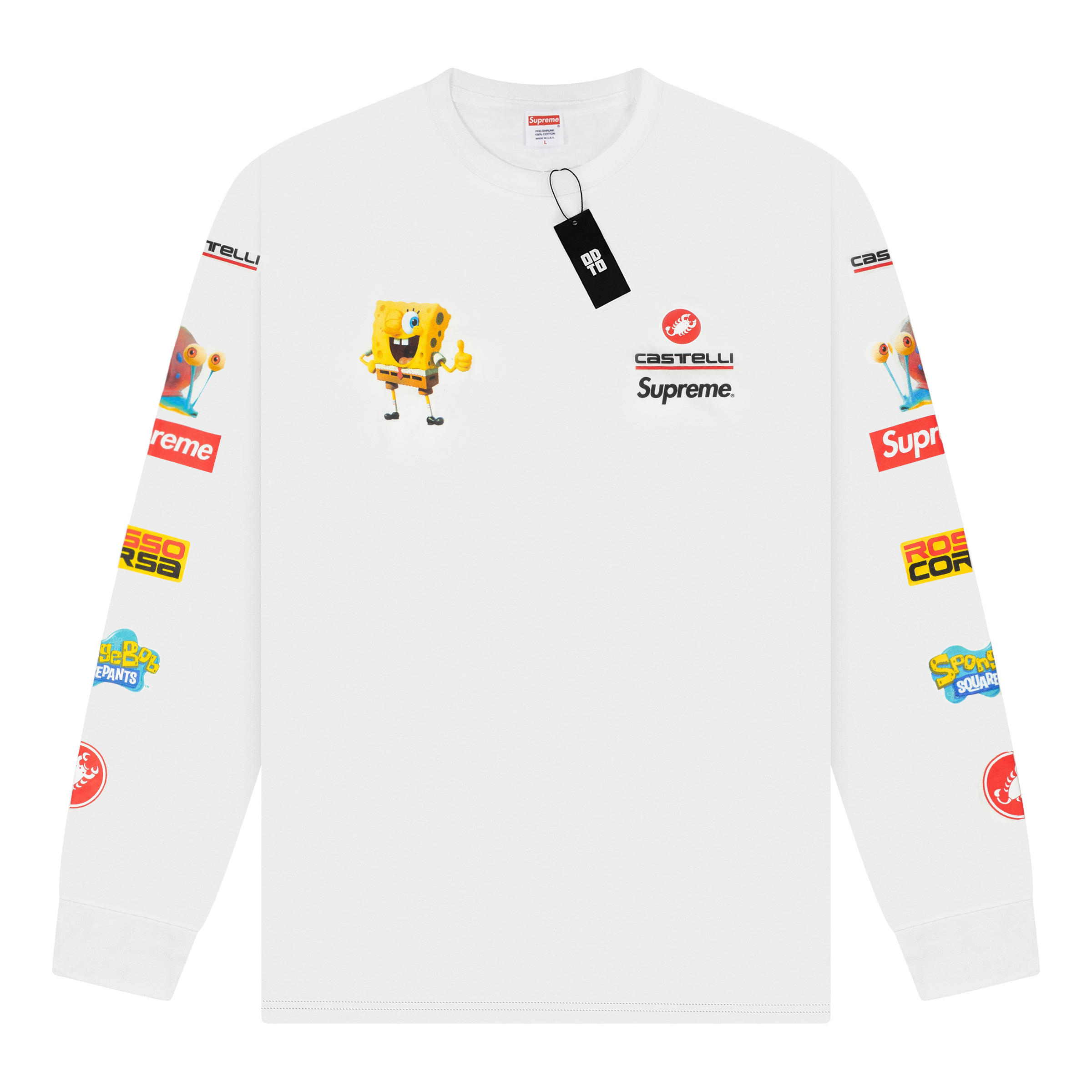 SUPREME SPONGEBOB CASTELLI RACING L/S TEE WHITE