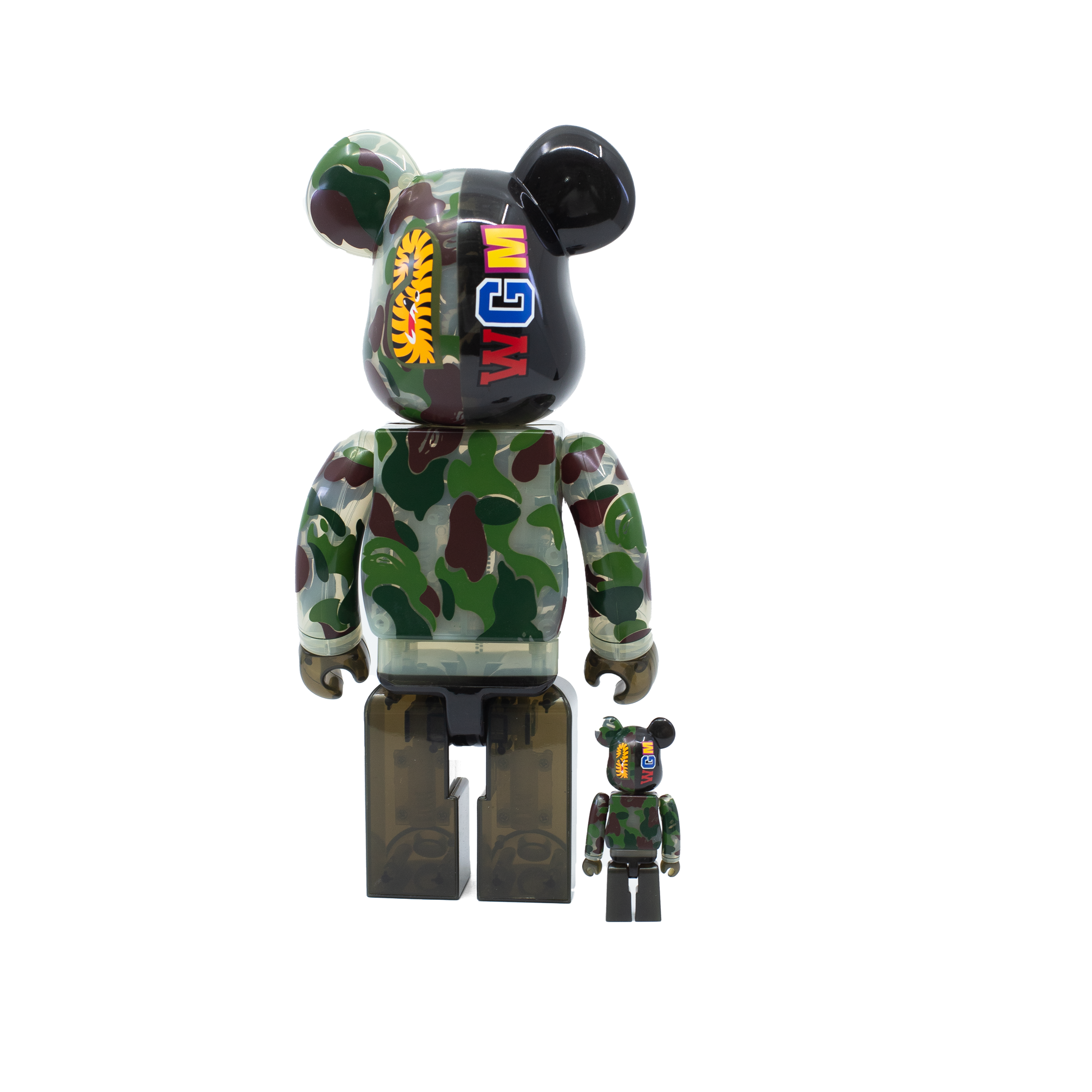 BEARBRICK BAPE ABC CAMO SHARK 100% & 400% SET GREEN