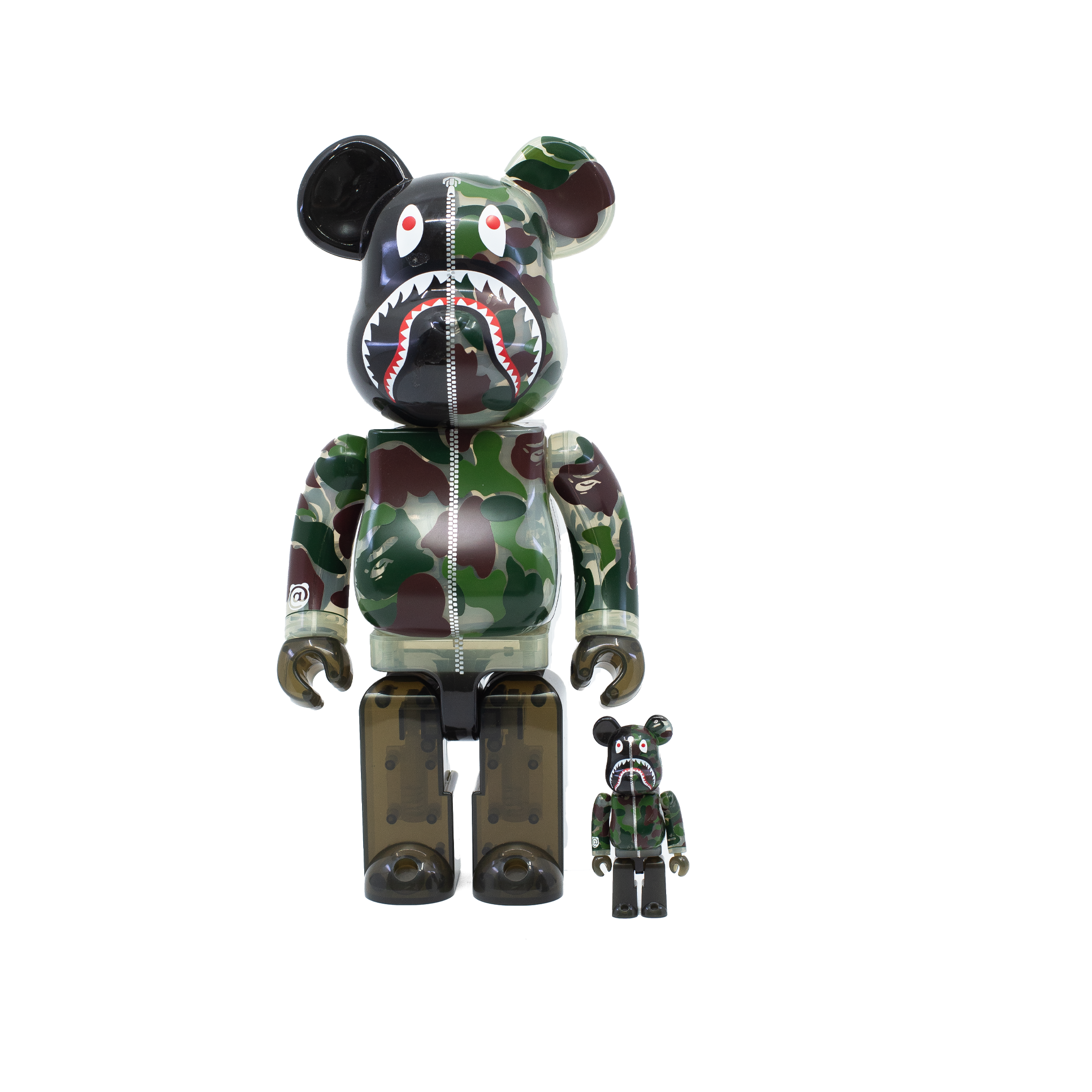 BEARBRICK BAPE ABC CAMO SHARK 100% & 400% SET GREEN