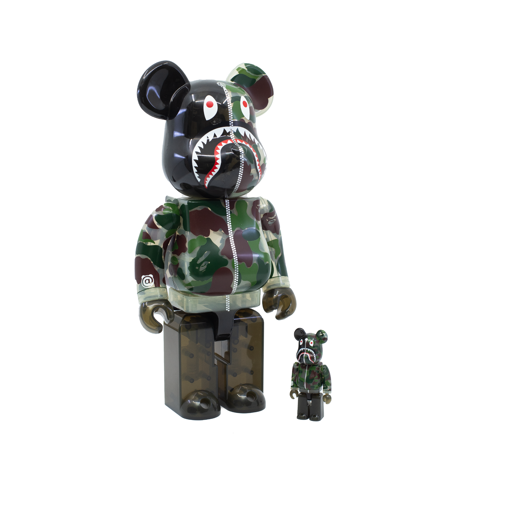 BEARBRICK BAPE ABC CAMO SHARK 100% & 400% SET GREEN