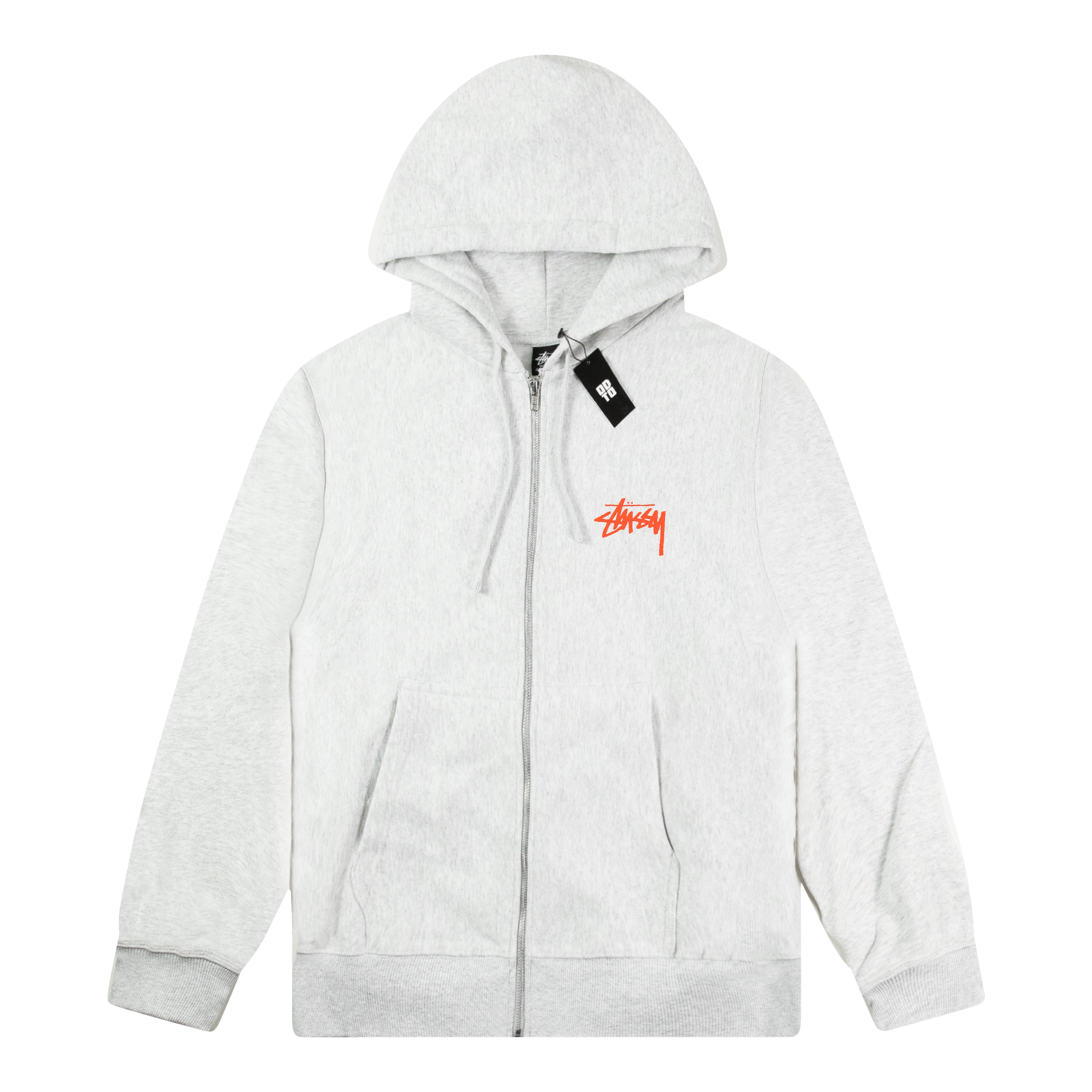 STUSSY SKATE TOUGH ZIP HOODIE ASH HEATHER