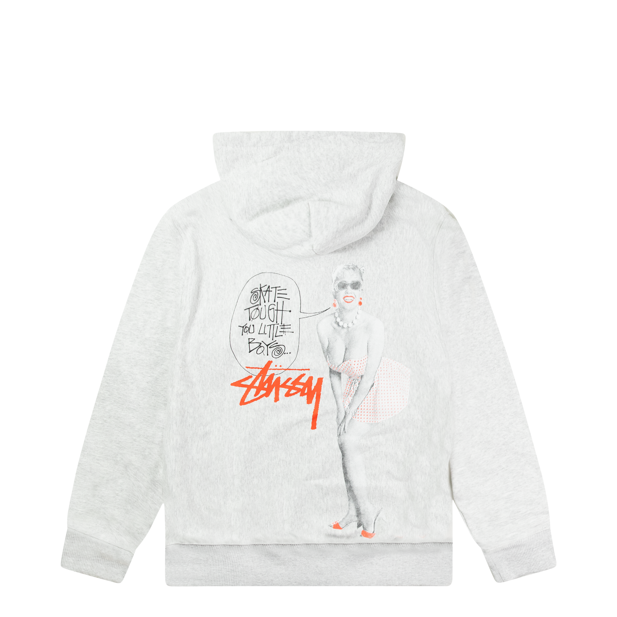 STUSSY SKATE TOUGH ZIP HOODIE ASH HEATHER