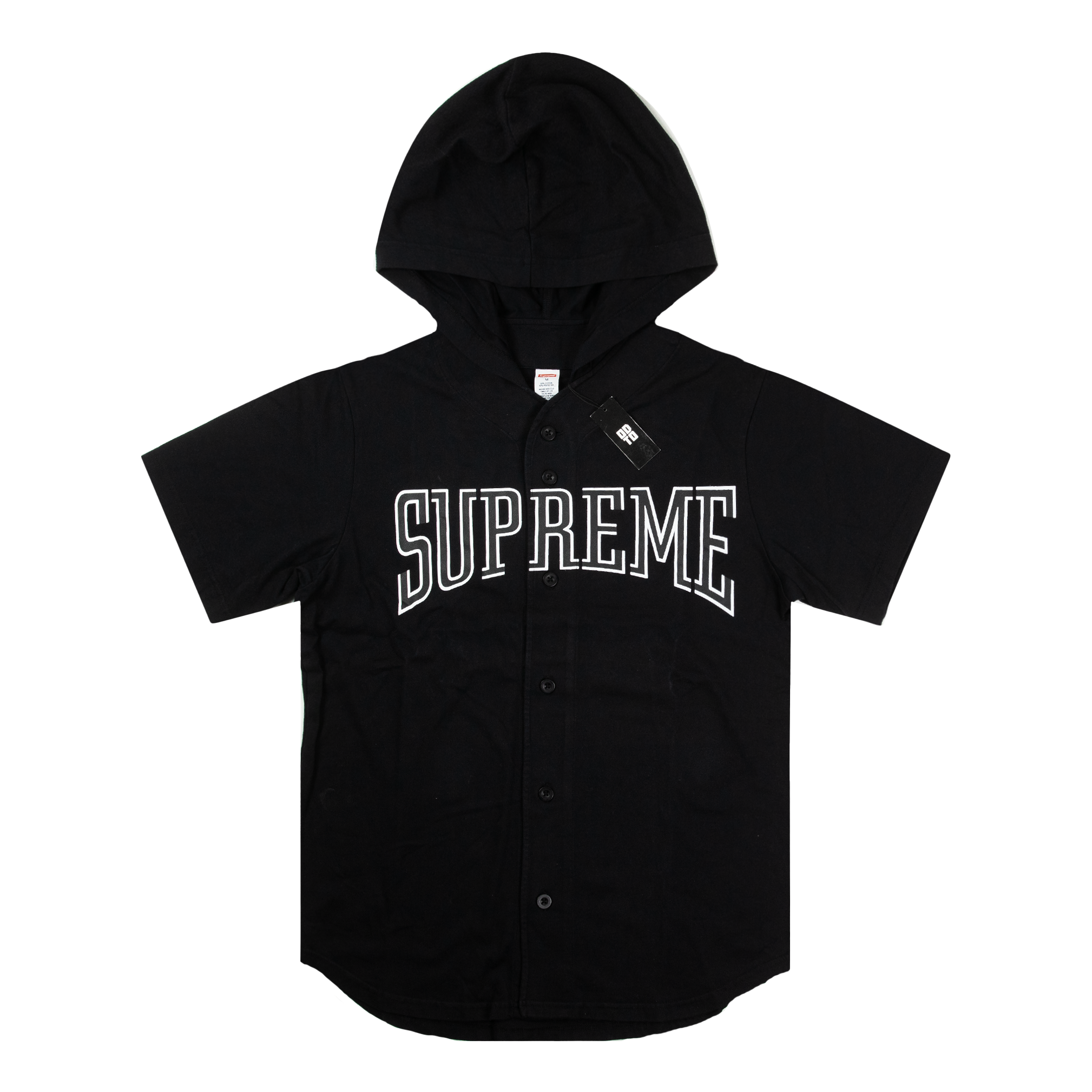 SUPREME HOODED BASEBALL TOP BLACK