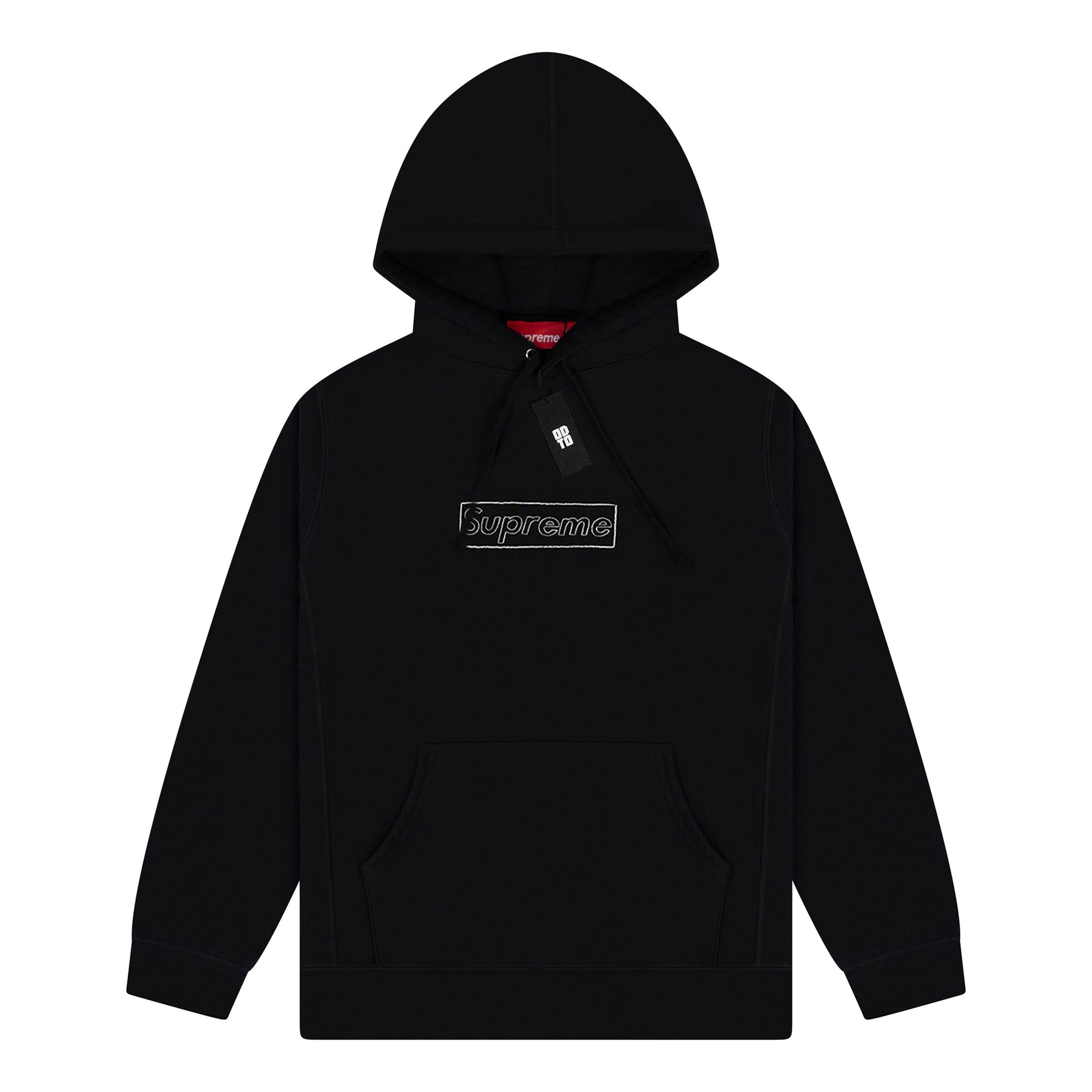 SUPREME KAWS CHALK LOGO HOODIE BLACK