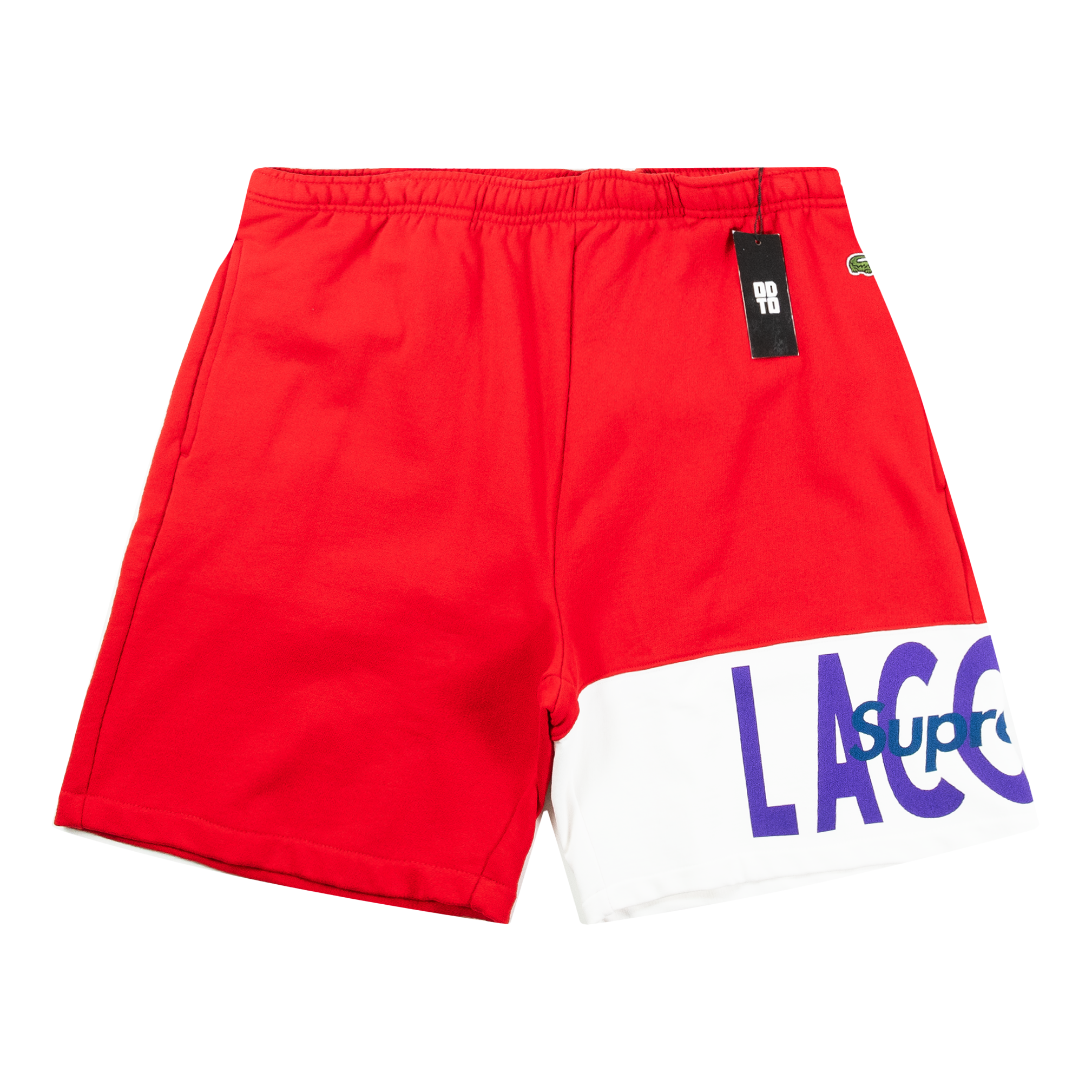 SUPREME LACOSTE SWEAT SHORT RED