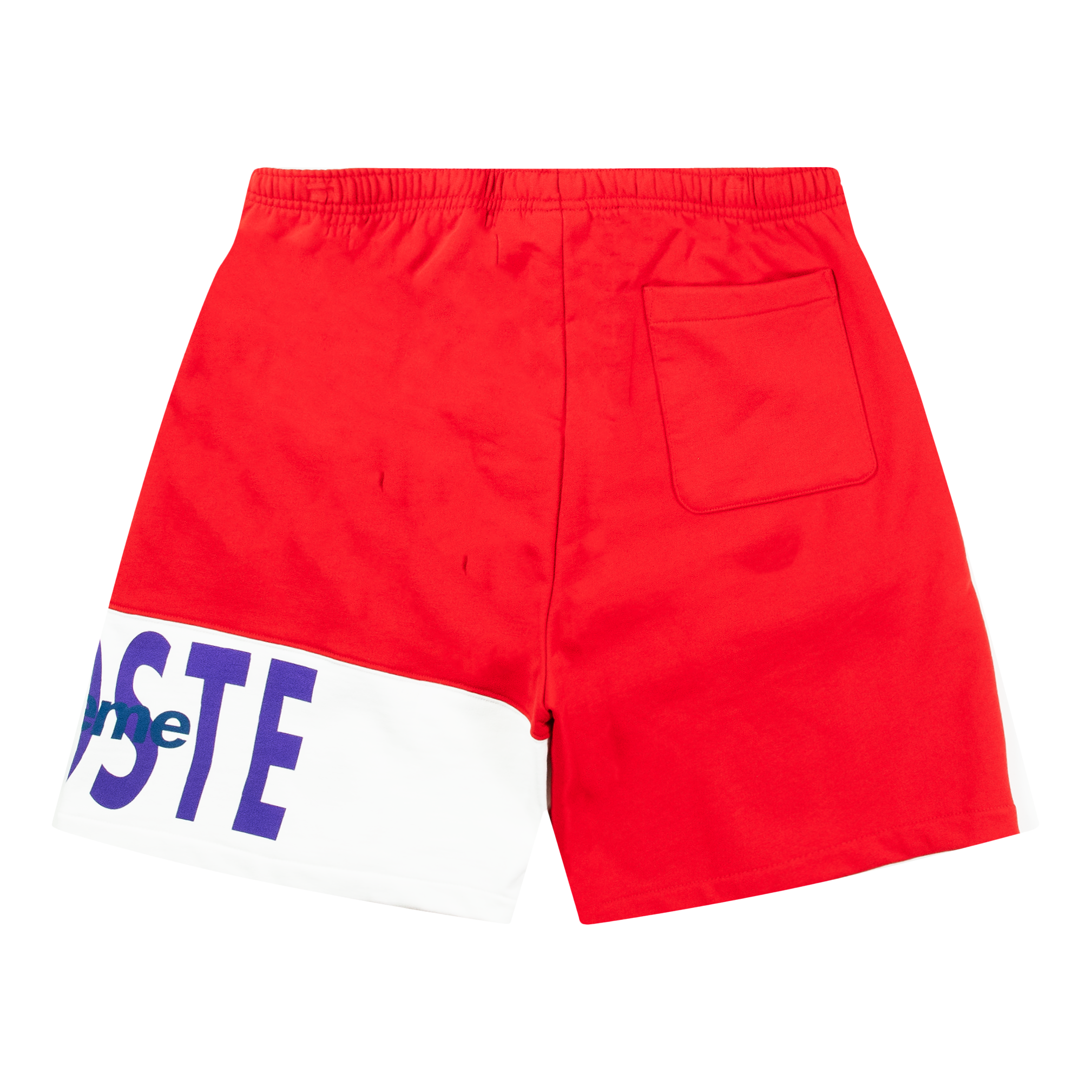 SUPREME LACOSTE SWEAT SHORT RED