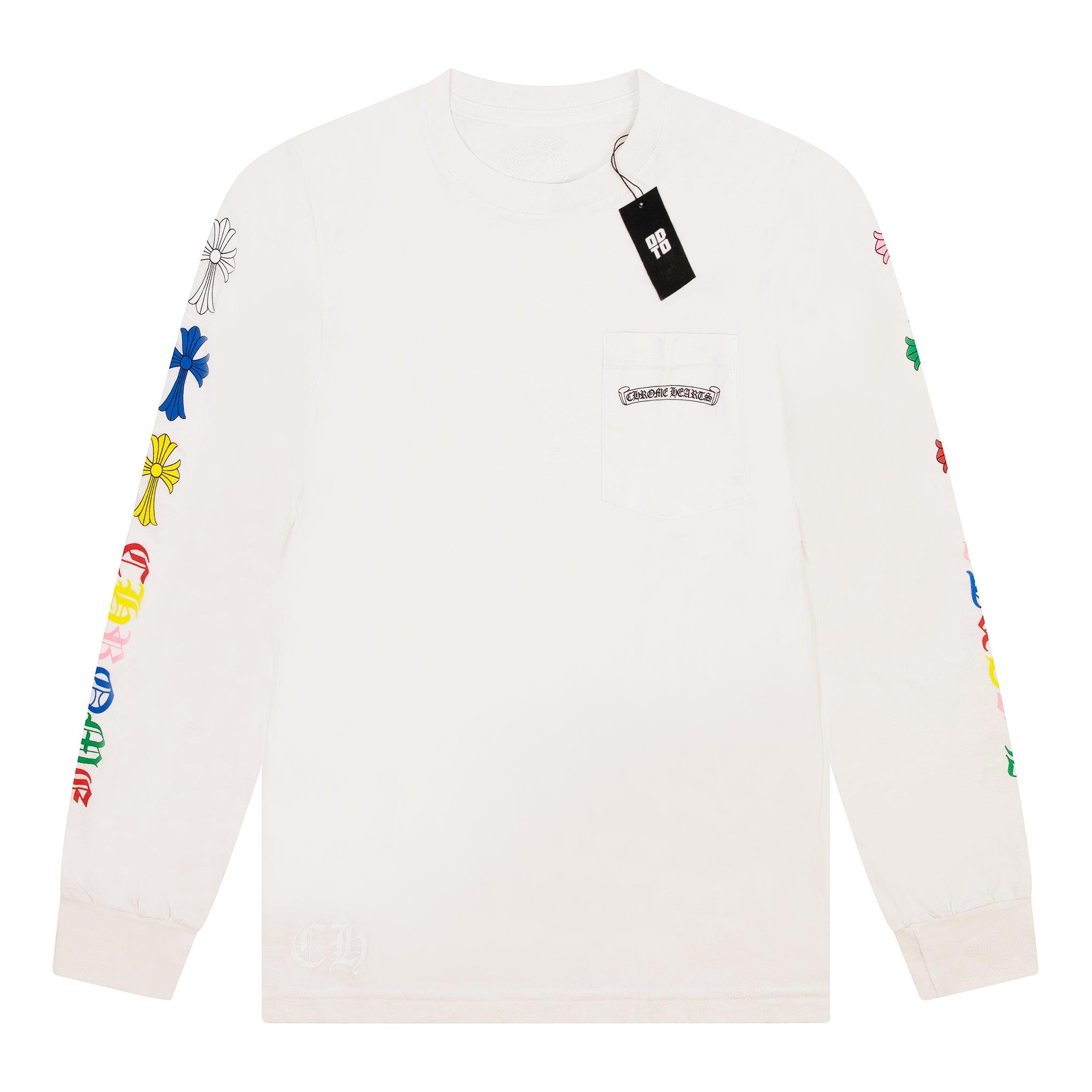 CHROME HEARTS MULTI COLOUR CROSS L/S TEE WHITE