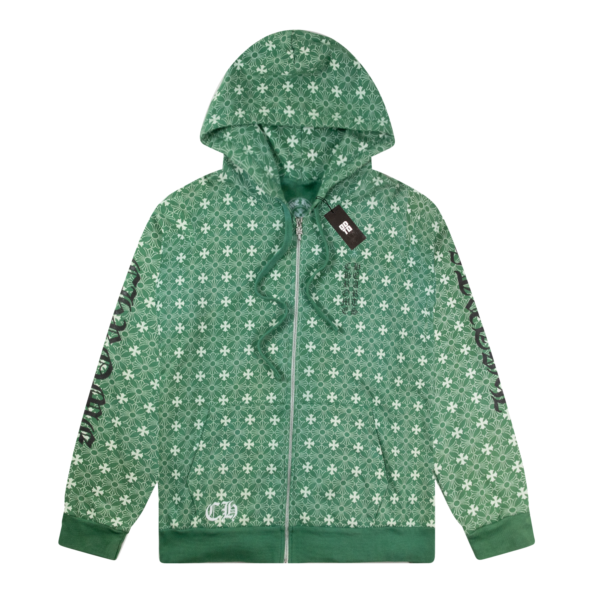 CHROME HEARTS MONOGRAM HORSESHOE ZIP UP HOODIE GREEN