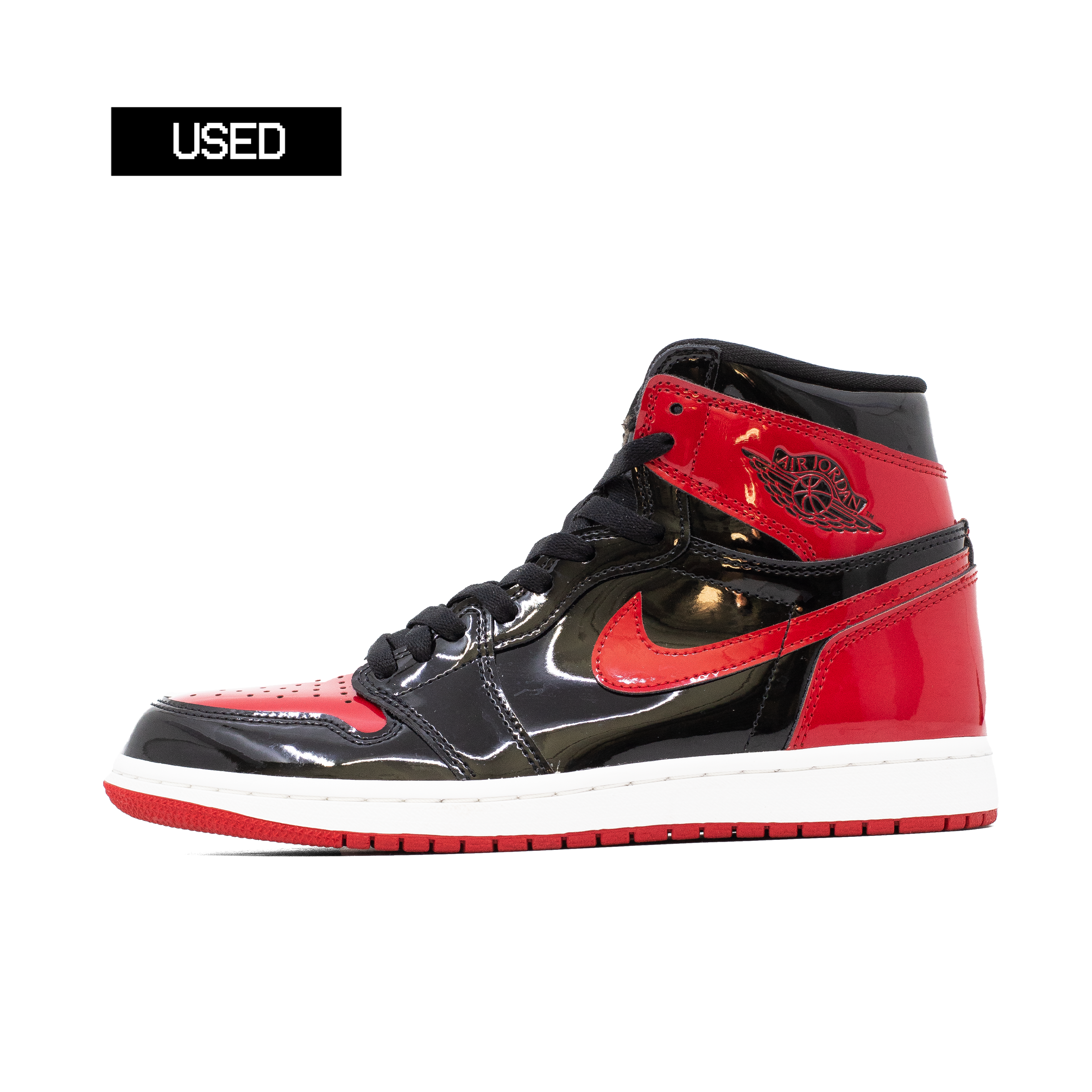 AIR JORDAN 1 HIGH PATENT BRED [USED - SIZE 8]