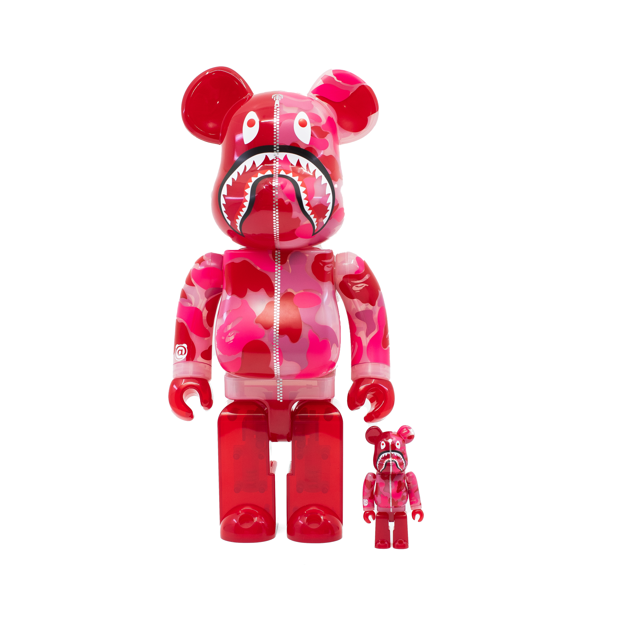 BEARBRICK BAPE ABC CAMO SHARK 100% & 400% SET PINK